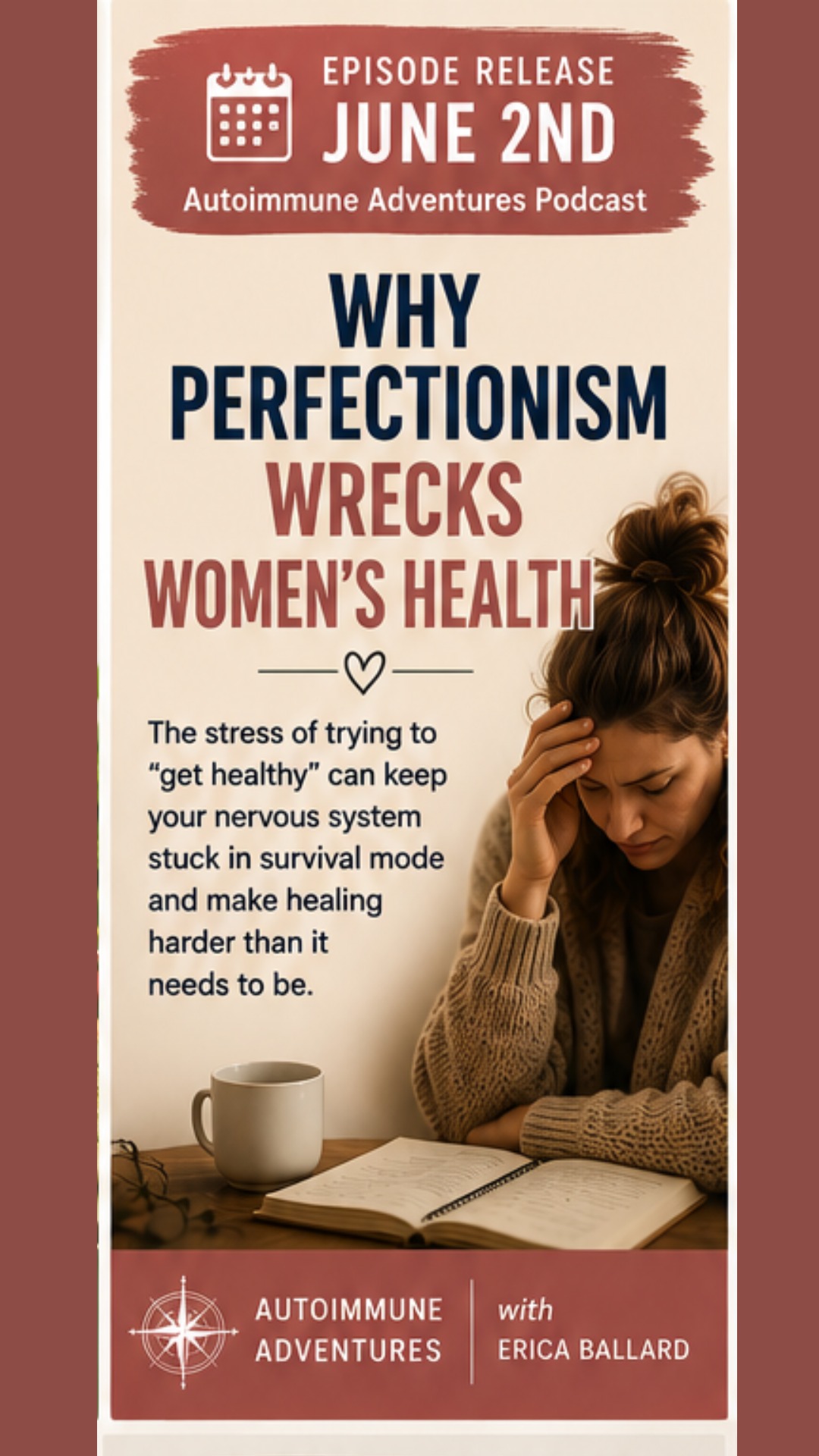 WHY PERFECTIONISM WRECKS WOMEN’S HEALTH
For many women, health slowly turns into pressure, guilt, obsession, and constant self-monitoring. Erica explains how the stress of trying to “fix ourselves” can actually keep the nervous system stuck in survival mode. This clip speaks directly to women exhausted from trying to do everything perfectly.
#AutoimmuneAdventures #ChronicIllness #Perfectionism #Cortisol #StressResponse #FightOrFlight #AutoimmuneSupport #WomenWithAutoimmuneDisease #NervousSystemRegulation #HealingNotHustle #BurnoutRecovery #WomensWellness #MentalHealthAwareness #MindBodyHealing #ChronicStress