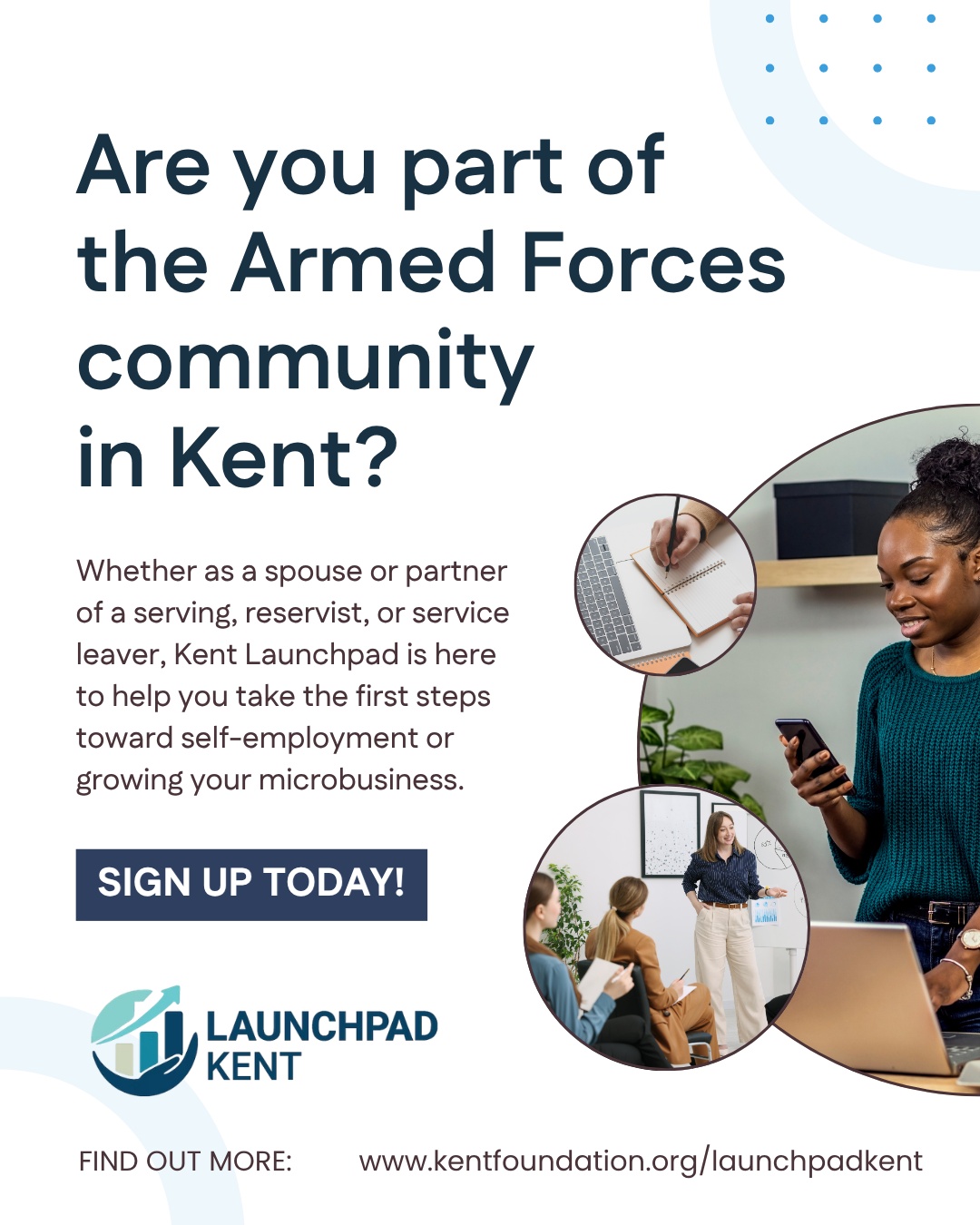 Free business support for Kent's Armed Forces community 🙌
Kent Launchpad is a year-long pilot programme designed to support you in building a sustainable business.
It’s free to join and offers:
🌟 Blended learning: Online modules and in person workshops
🌟 1:1 business coaching
🌟 Sector clinics: Focused sessions aligned to Kent’s priority industries
🌟 Micro support fund: Small grants to help with essential startup costs
Whether you're exploring an idea or ready to launch, we’ll help you build confidence, develop digital and business skills, and start trading.
Find out more by clicking the link in our bio!
#launchpadkent #thekentfoundation #kentbusiness #ArmedForcesCovenant