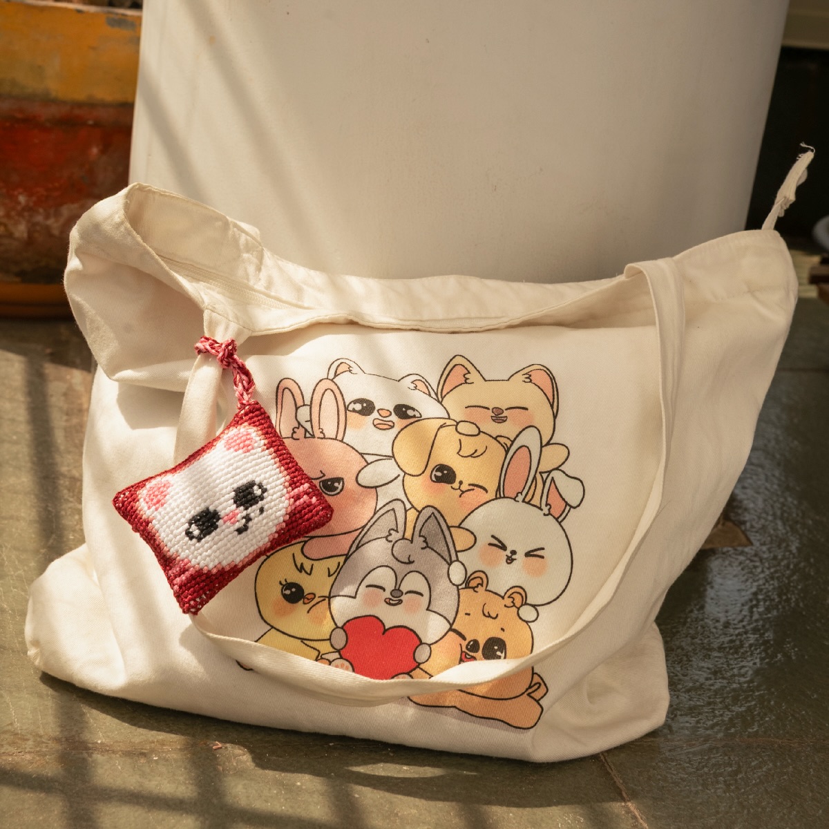 made these bag hangings with a little help from my (unpaid) puchhka assistants back in March. Picking up embroidery again after so long felt equal parts calming and nostalgic. I did plan to document the whole process — but mum and my sister-in-law finished all the embroidery before i could catch up lol. Embroidery was my hobby long before all of this, and coming back to it felt like finding something i didn’t know i’d lost. and yes, skzoo was introduced to the family. mission accomplished !! 🫣
#straykids #skzoofanart #straykidseverywhereallaroundtheworld #bags #art