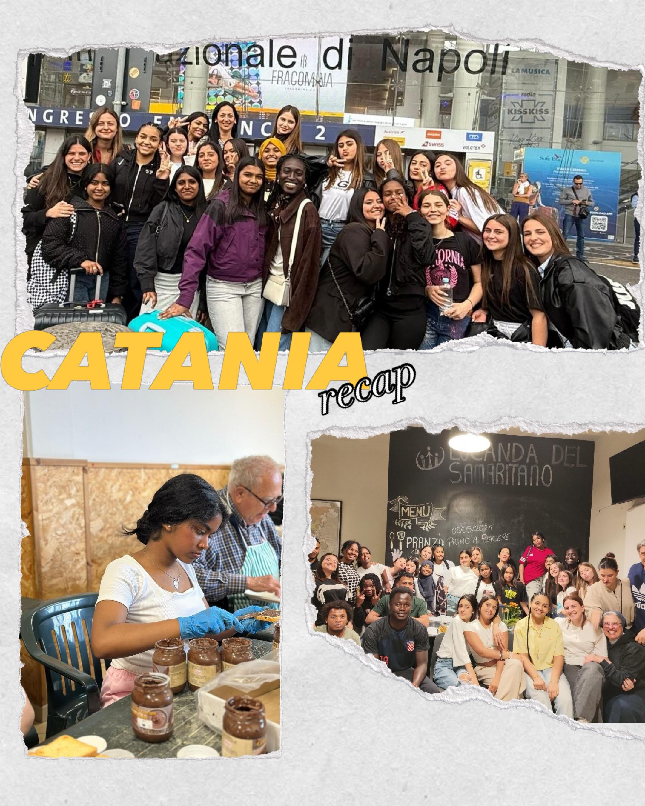 Catania nel cuore. ❤️🌋
Siamo partite con le valigie piene e siamo tornate con il cuore traboccante, ma la valigia più leggera.
Questi 4 giorni alla Locanda del Buon Samaritano ci hanno insegnato che la povertà non è solo mancanza di mezzi, ma una grande opportunità di umanità.
Senza cellulare, abbiamo rotto la barriera della superficialità. Abbiamo guardato in faccia la povertà economica di chi non arriva a fine mese, ma abbiamo anche scoperto le nostre “povertà” interiori: le nostre paure, i nostri pesi e il bisogno di essere amate.
Cucinare, ridere e servire ci ha fatto capire che siamo padrone delle cose solo quando sappiamo donarle. Non siamo più sconosciute l’una per l’altra, ma un unico gruppo che ha imparato a dire “grazie” e a chiedere aiuto. ❤️