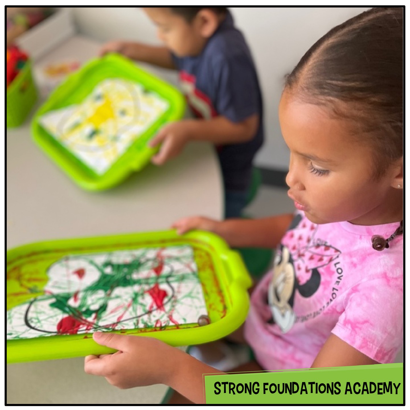 🎨 Marble painting is a fun and creative action art activity! Kids love the excitement of rolling paint-covered marbles across paper, and the best part? Every masterpiece is one-of-a-kind. This hands-on process not only sparks imagination but also introduces children to the beauty of abstract art, color mixing, and cause-and-effect in a playful, expressive way. It’s messy, magical, and totally mesmerizing!
Want to see the creativity in action? Come tour our preschool and experience the joyful, nurturing environment we’ve created at Strong Foundations. Schedule your visit today by calling (480) 738-3346 or head to www.StrongFoundationsAZ.com to book online. We can’t wait to meet you and your little one!
#PreschoolFun #EarlyLearning #PlayBasedLearning #LearningThroughPlay #StrongFoundationsAZ #PreschoolActivities #EarlyChildhoodEducation #AZPreschool
#ArizonaMoms #EastValleyMoms #GilbertAZ #ChandlerAZ