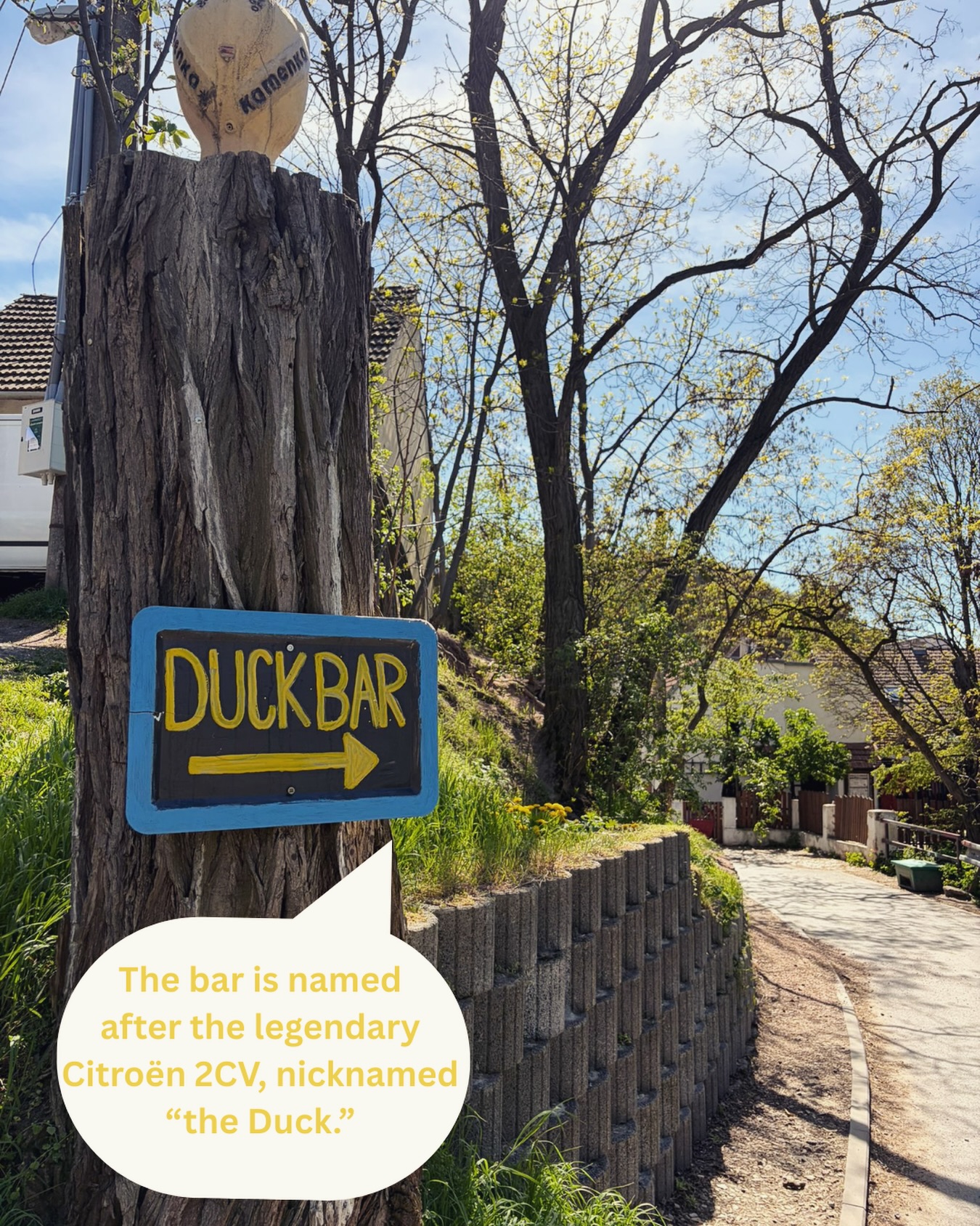 Legendary DuckBar 🦆
The bar’s name comes from the iconic Citroën 2CV, famously nicknamed “the Duck.” Did you know that?
What other stories or fun facts about Kamenka do you know? Let us know in the comments. ✏️
Or come chat with us in person on Sunday, May 31st from 2:00 PM. Reservation link in bio. 👆