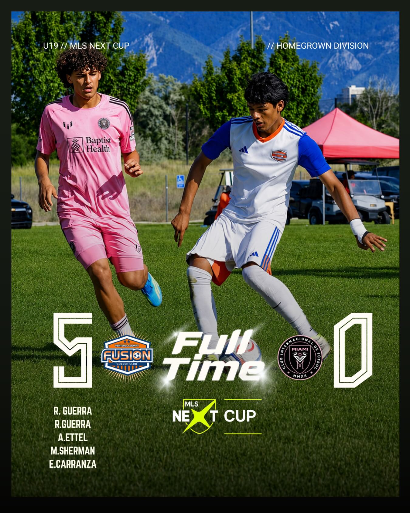 FT Result. Fusion beat Inter Miami 5-0.
Great performance by the team showcasing themselves against MLS Opposition.
Onto the final game on Wednesday.