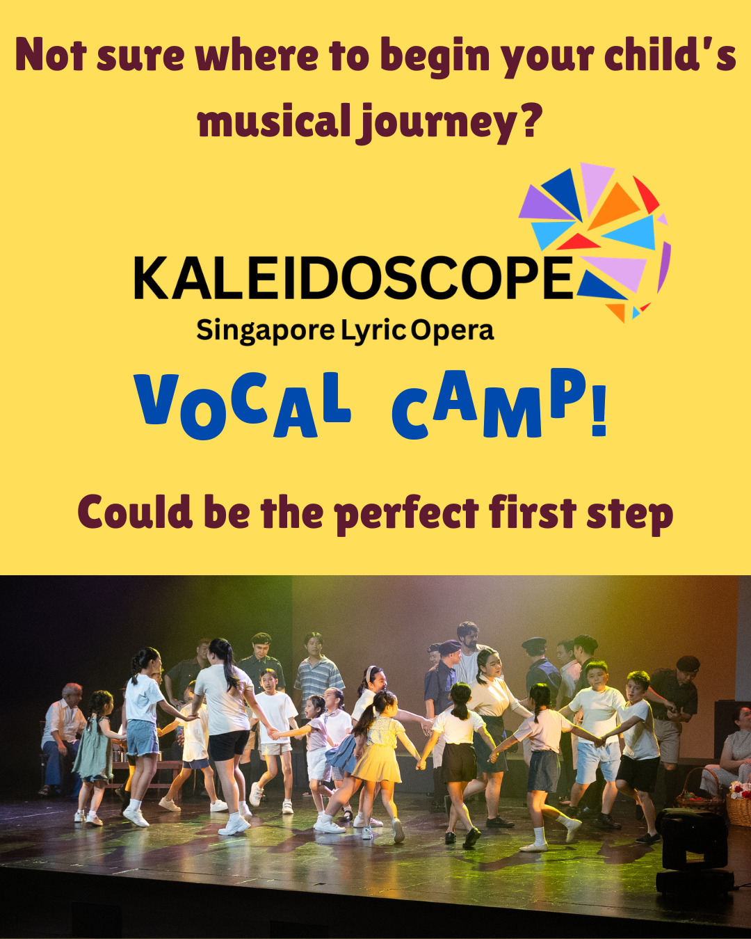 Still looking for holiday activities for your precious young ones this June?
Come and join us at SLO's very first Kaleidoscope Vocal Camp!
Sometimes, all it takes is one experience to spark a lifelong love for the arts. 🌟
📅 8 & 9 June
📍 Goodman Arts Centre
👧🧒 Open to young music lovers aged 6–12
#SLOChildrensChorus #KaleidoscopeVocalCamp #MusicEducation #PerformingArtsSG #ChildrensChoir #KidsActivitiesSG