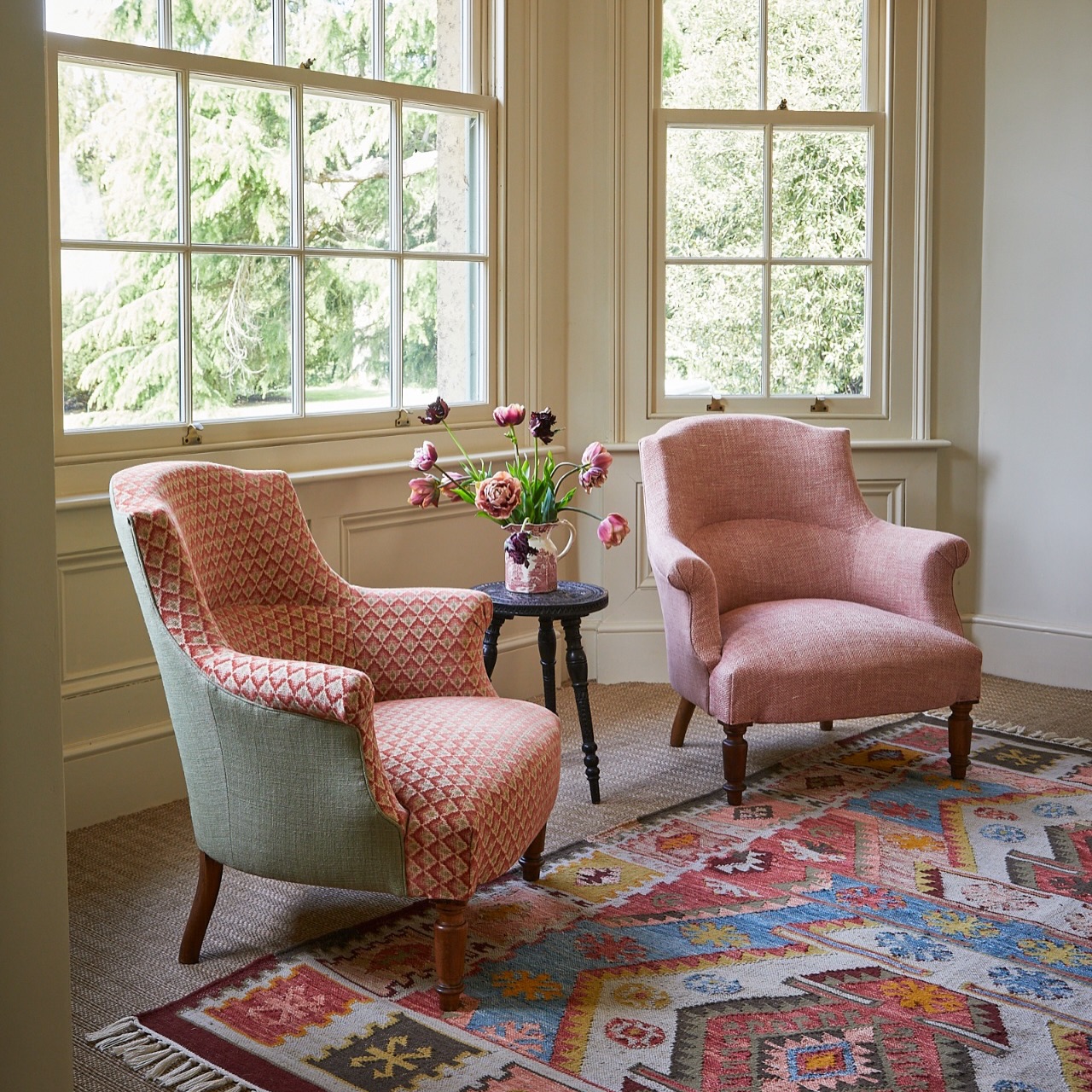 A pair of beautifully restored Crapaud chairs, reupholstered by us in @colefaxandfowler fabrics.
We love how they sit so effortlessly in this elegant setting, captured during a recent photoshoot styled by the wonderful @katefrench_creative in collaboration with @weaver.green .
Timeless craftsmanship, thoughtful design, and layers of texture coming together perfectly.
📸 @andersgramerphotography
#homedecor #sustainableliving #interiors