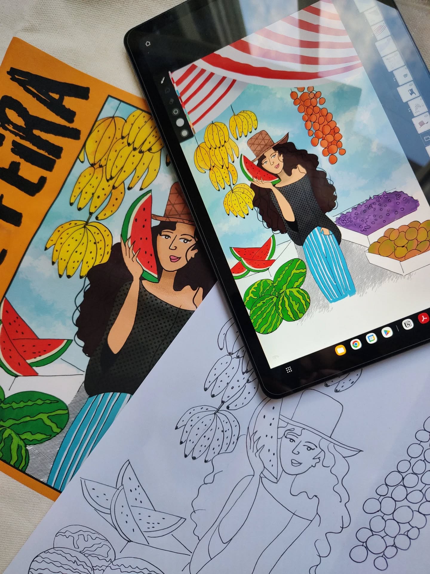 Do rascunho pro digital.
Do digital pra impressão.
Da impressão pra vida.
Arte que sai do do papel literalmente 💜