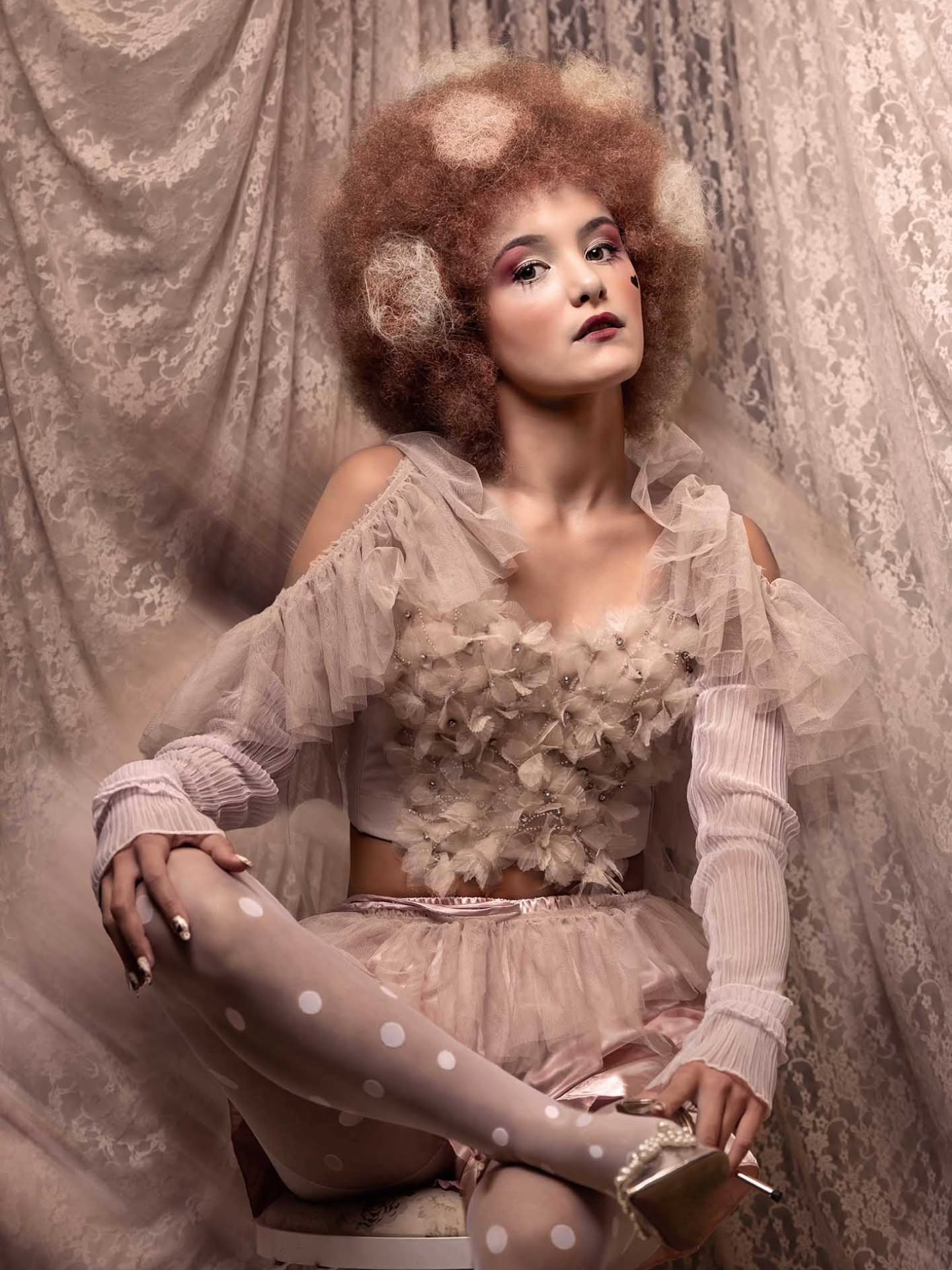 Rococo Reverie
“A dreamlike vision inspired by Rococo elegance and fantasy.” What began as an idea inspired by tired theatre and clown-like performers slowly evolved into something much softer and more romantic.
The series became a dreamy collection filled with delicate textures, pastel tones and a sense of quiet fantasy. Inspired by Rococo beauty and vintage glamour, the images blend elegance with a slightly undone, intimate feel.
With sculptural hair, layered fabrics and subtle boudoir influences, the final series feels playful, theatrical and a little bit like stepping into a beautiful dream.
Hair, MUA, Styling @kyliehayeshairartist
Talent: @_bkdawson_ @jeila.morrison @jaydasmither Poppy Hussey
Assistant @hairstylist.jen
#dunedinphotographer #hairphotography