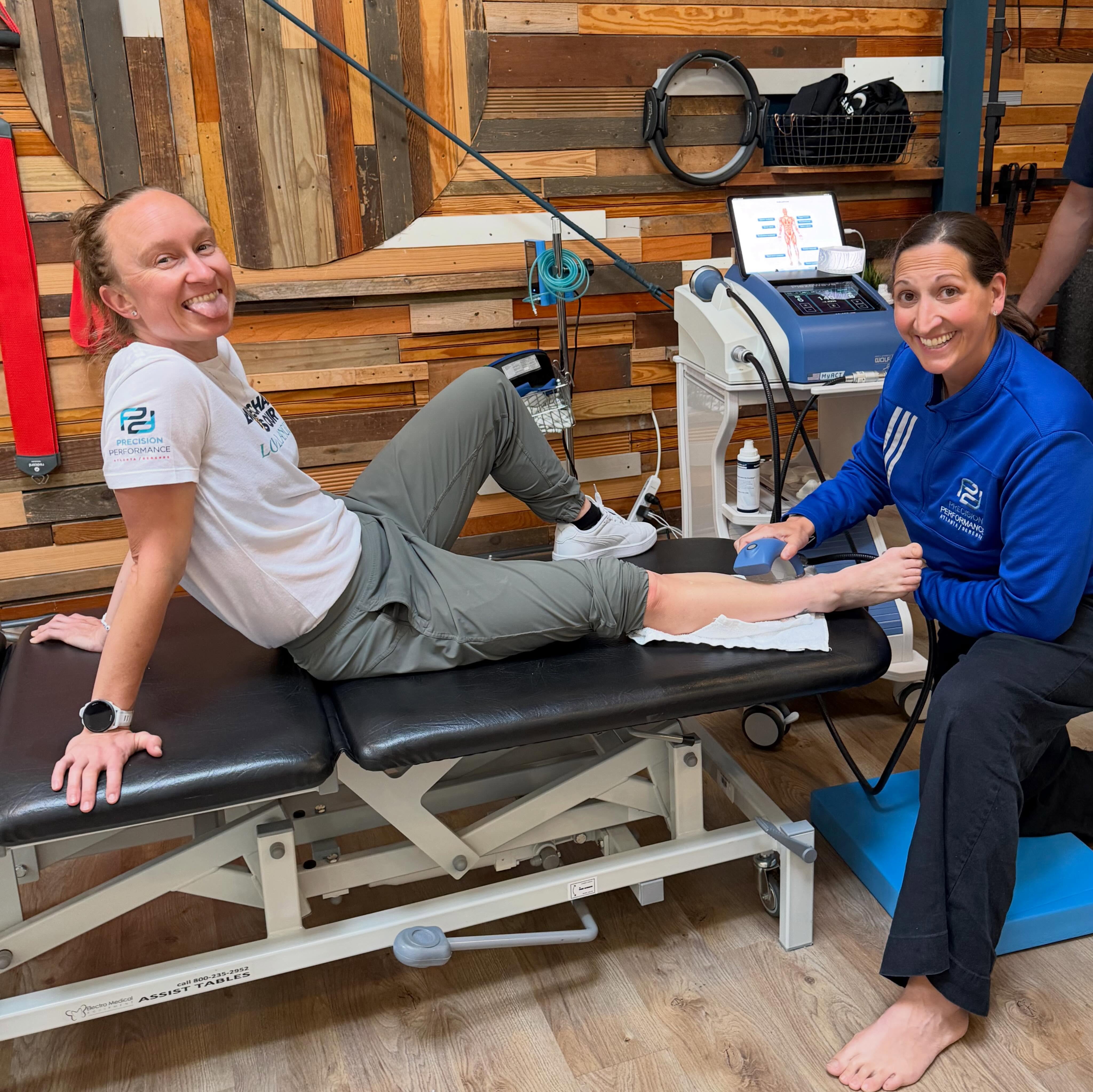 It’s shocking how much fun we had last night.
Can you guess what we have at the Atlanta clinic now?!
A focused shockwave machine.
Shockwave is effective in the treatment of chronic tendinopathies and plantar fasciitis. For boney injuries, it has demonstrated benefit for treating delayed healing bone stress injuries and non-union fractures. These are all things we treat on a regular basis at Precision. Take a look at Dr. elizabeth’s blog explaining what shockwave is in further detail. The link is in the bio and it is also on our Precision website.
Shockwave is a great adjunct to physical therapy, but we do not suggest doing only shockwave. It’s just part of the puzzle!
#ShockwaveAtlanta #RunningMedicine #RunningPT #RunETL #RunningInInjuries