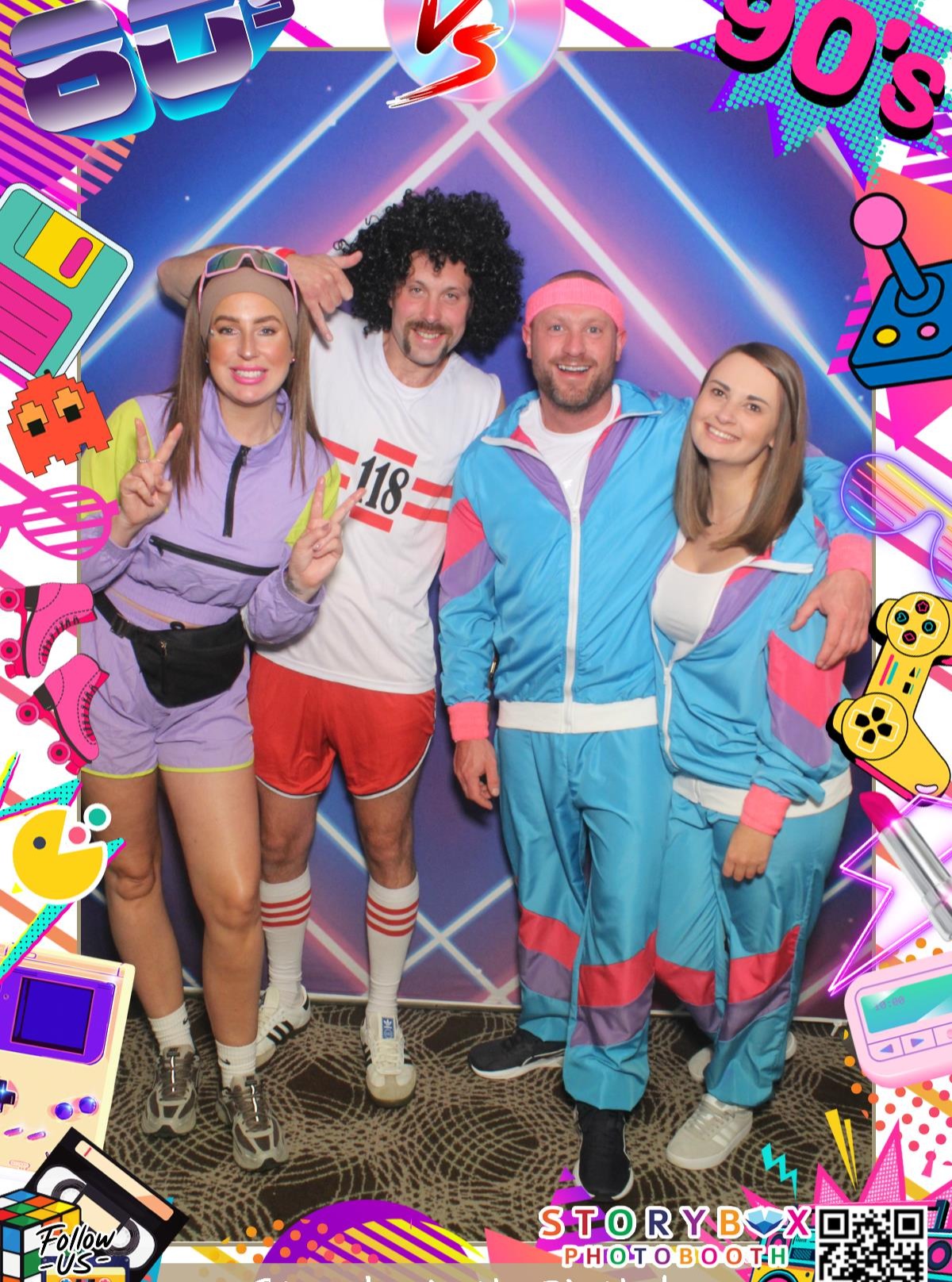 When the customer asked us to Create a personalised 80's Vs 90's Theme for the Fancy Dress Party. Bespoke art work and backdrop #CaptureYourStory #Photobooth #Selfie #FancyDress #Party #80s #90sfashion #Dresstoimpress #BirthdayIdea #Weddings #Events #Trending #Viral🎉