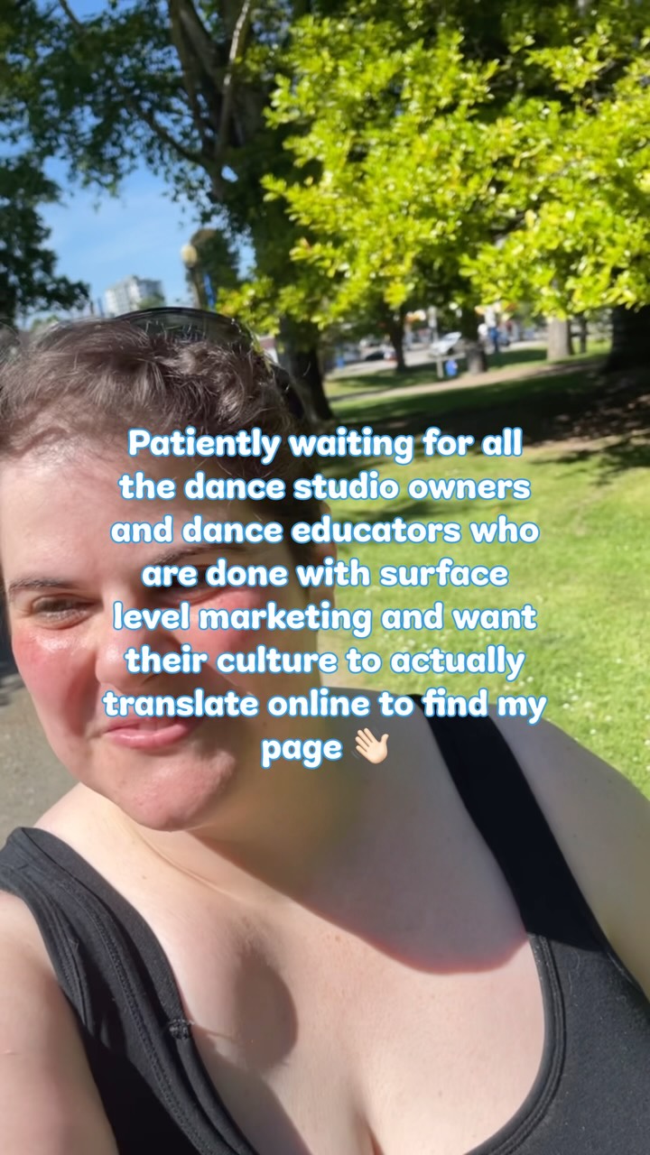 If this is you… welcome! You’ve just found your people!
This corner of the internet is for the dance studio owners and dance educators who know their culture is their strongest asset and are done posting pretty graphics that don’t actually connect #sorrynotsorry
You deserve marketing that feels as good as what happens inside your studio walls!
Come hang out in my free Skool community where we talk about all things Culture & Vibe Marketing for studios and teachers.
Drop the word CULTURE below and I’ll send you the link 🔗
#danceeducator #dancemarketing #dancestudioowner