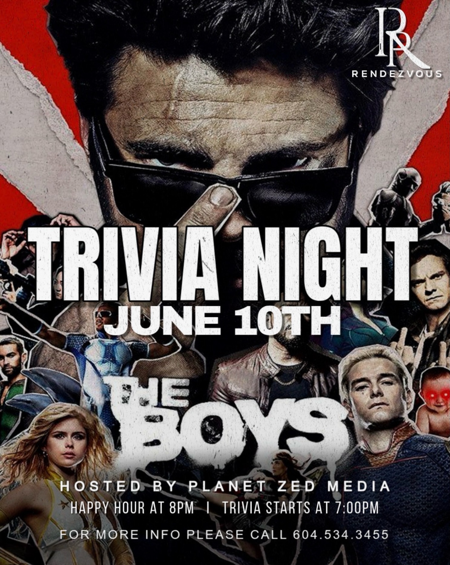 Oi. Trivia’s going diabolical. 🍻
The Boys Trivia Night is going down June 10th at 7 PM — and only the sharpest crew survives.
Think you know Vought, The Seven, and all the chaos? Prove it.
Tag your friends, assemble your team, and come ready to win. 🧠⚡