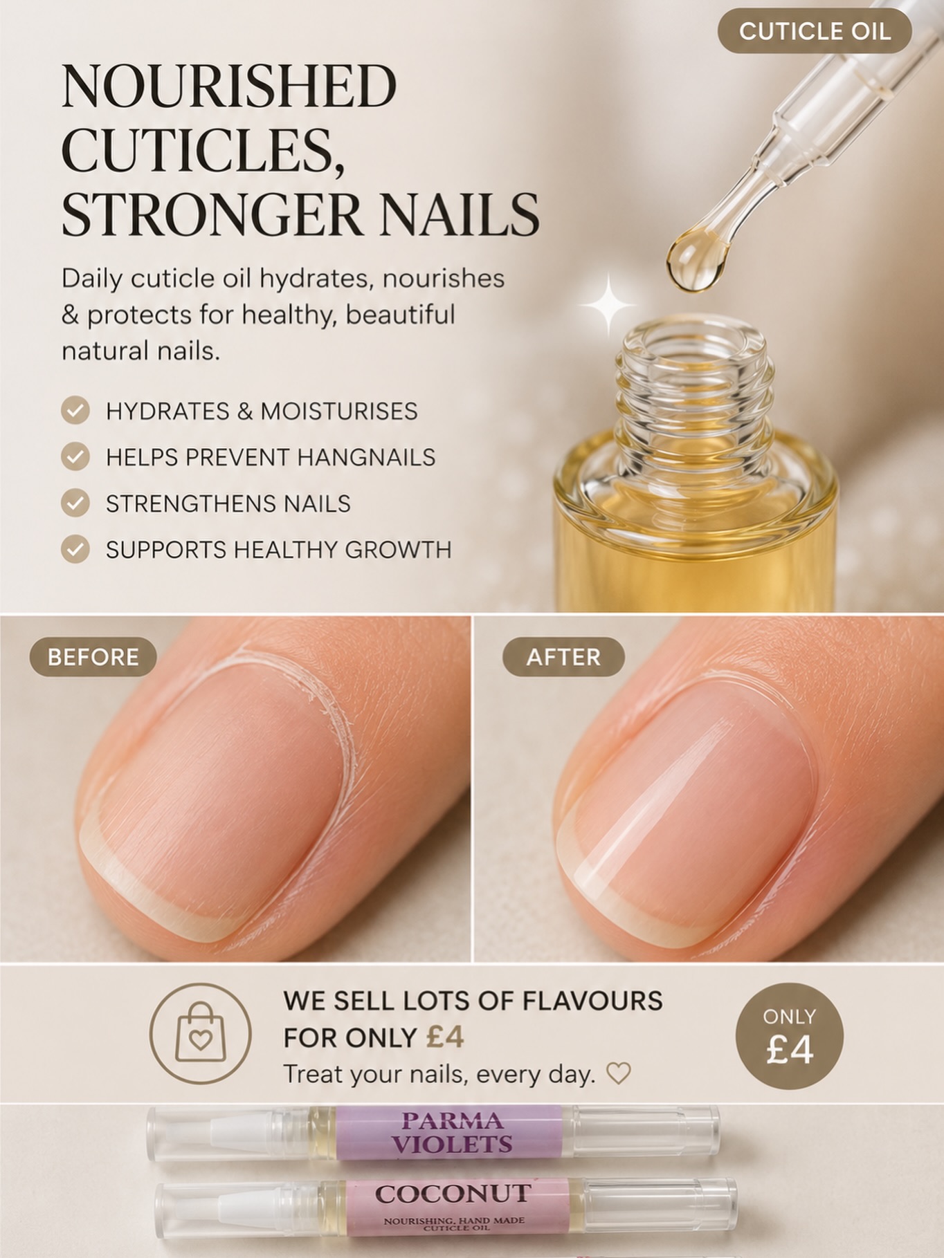 Stronger nails & nourished cuticles for only £4 🤍
just ask to add it on during your appointment ✨