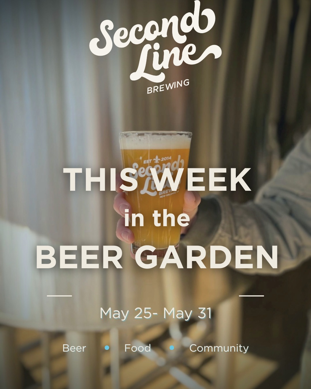 ๐ป THIS WEEK AT SECOND LINE ๐ป
TODAY โ Open early at 2pm! Trivia tonight + beer & Vienna hot dog special 6โ8pm ๐ญ
TUESDAY โ 10K Tuesday with the Arryved Insider Program ๐ Food by Gordo's Tacos ๐ฎ
WEDNESDAY โ Trivia at 7pm ๐ง Food by Pranom Traveling Popup starting at 6pm
THURSDAY โ Game Night + Running Club + Thirsty Thursday ($1 off all pints!) ๐บ Barbeku NOLA popping up
FRIDAY โ Taste of Kultures Pop Up ๐
SATURDAY โ Second Line Provisions Pop Up. Bounce house closes at 5:30pm.
SUNDAY โ Closed for a private event until 4pm. Barbeque NOLA popping up at 4pm ๐ฅ
Come thirsty, come hungry, come hang. ๐ท
#SecondLineBrewing #NOLA #DrinkLocal #MidCityNOLA