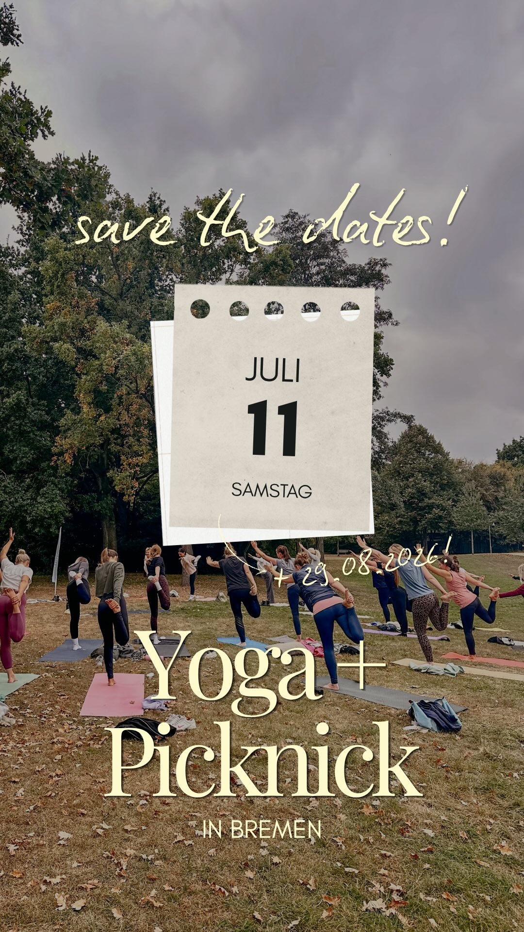 Bereits zum 3. Mal findet Yoga & Picknick in Bremen statt! 🧘🏻♀️🥐 Die Termine stehen fest und die Buchung öffnet bald. Du kannst dich heute schon auf die Warteliste setzen und wir informieren dich als Erste:r, denn die Plätze sind limitiert.
📆 Sa. 11.07. + 29.08.
📍 Nähe Osterdeichwiesen in Bremen
🌞 Freu dich auf eine achtsame & energetisierende Yogaeinheit mit Julia von @happy.plantbased.flow & Caro von @jeder.kann.entspannen im Grünen, Entspannung, schöne Begegnungen und ein gemeinsames sommerliches Picknick mit Leckereien von der @glueckskueche.bremen, ganz viel Leichtigkeit und Wohlfühlmomenten.
💌 Die Plätze sind begrenzt! Kommentiere mit „Yoga-Picknick“, wenn du dabei sein möchtest und wir schicken dir den Link zur Warteliste und weitere Infos!
Liebste Grüße & bis bald!
Julia & Caro
_________
#bremen #yogabremen #bremenerleben #heuteinbremen #bremermoment