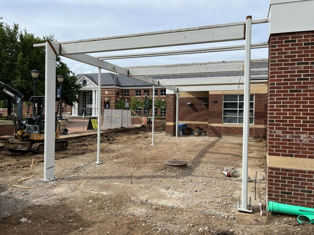 Johnson County Library project in Leewood, KS received steel framing this week. #CPSConstruction