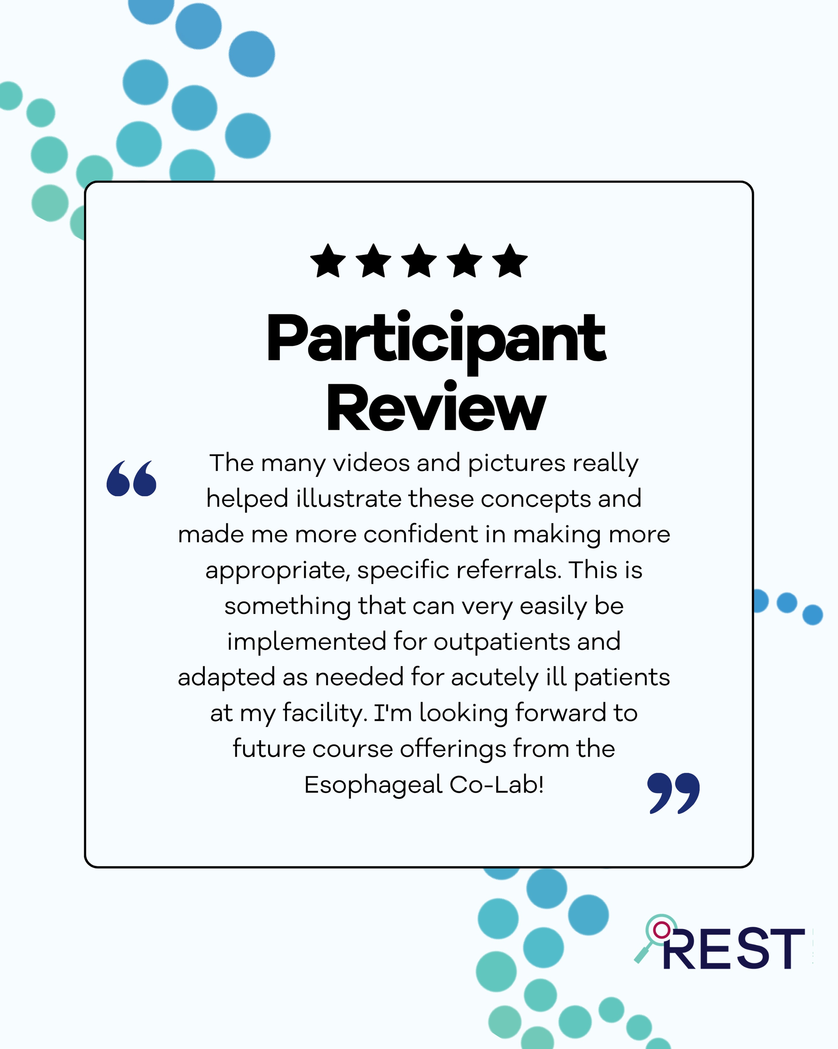 🔥 When education turns into action, patients benefit.
Seeing clinicians leave a course feeling more confident, more equipped, and ready to implement what they’ve learned is exactly why we do this work.
Thank you for trusting us to be part of your learning journey. ❤️
#EsophagealCoLab #DysphagiaEducation #MedicalSLP #SLP #VFSS