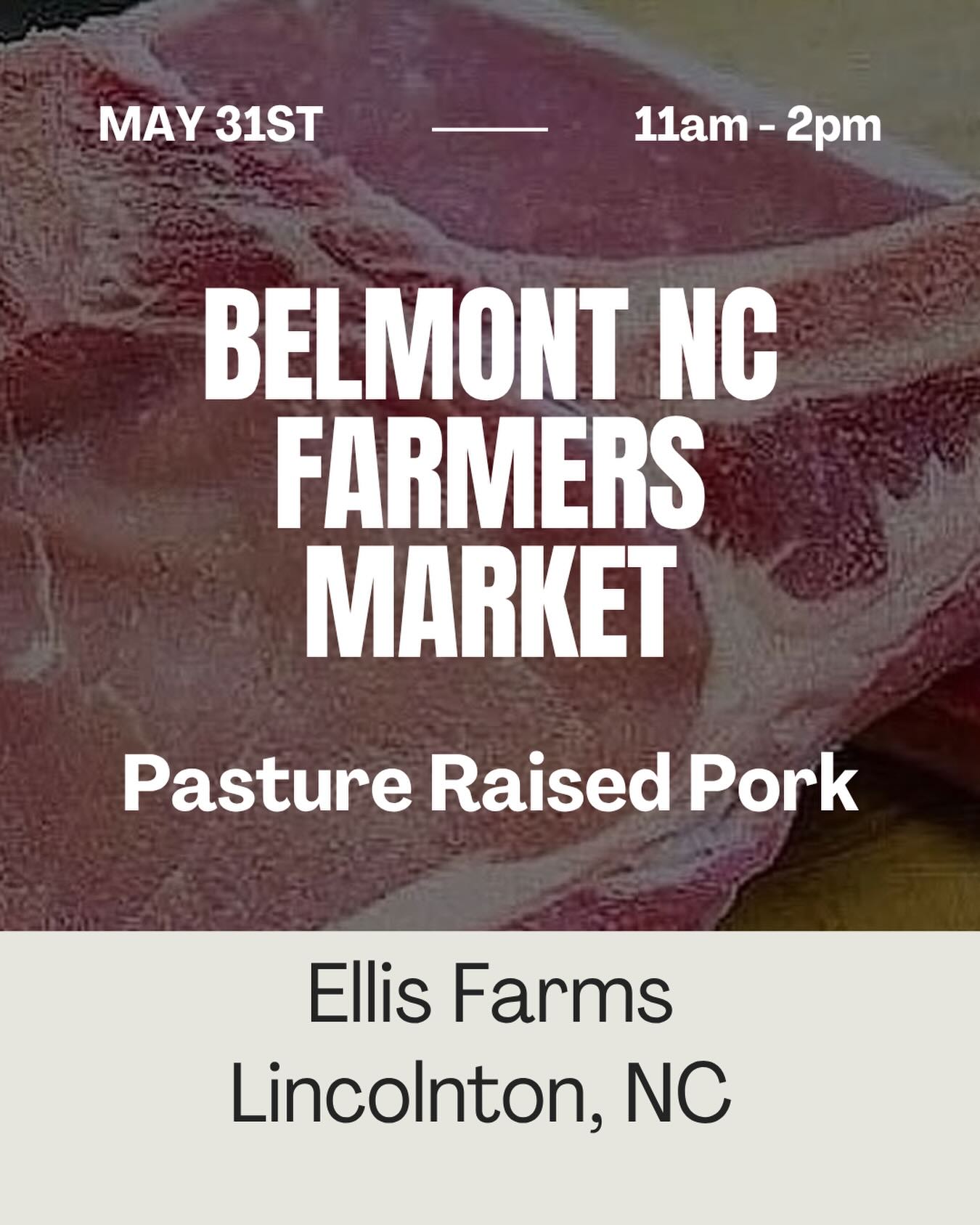 Don’t forget! 🐖
We’ll be at the Belmont NC Farmers Market this Sunday at Stowe Park from 11:00 AM until 2:00 PM, stocked with all of your pasture-raised pork favorites!
Whether you’re looking for uncured bacon, breakfast sausage, bratwursts, chorizo, pork chops, or other farm-fresh favorites, we’ve got you covered.
Stop by, say hello, and stock up for the week. We look forward to seeing you there!
#EllisFarms #PastureRaisedPork #BelmontNCFarmersMarket #ShopLocal #SupportLocalFarmers @belmontnc_farmersmarket