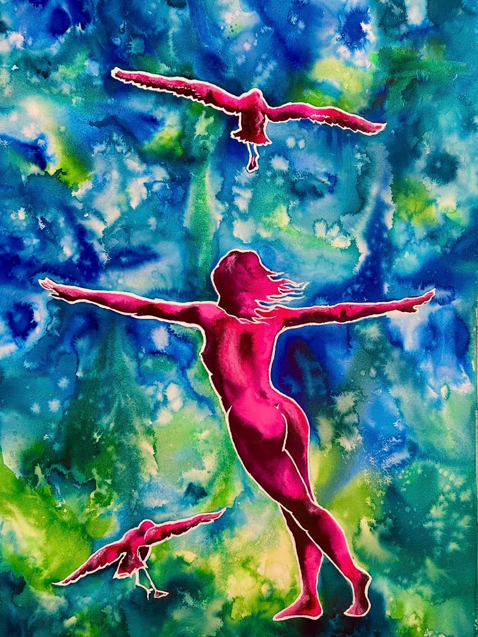 🌌 LE MIE ALI: Il volo dell’Anguana 🌌
Nelle antiche leggende venete, le Anguane sono creature magiche legate indissolubilmente all’acqua, custodi di segreti e di fiumi.
Ma cosa succede quando il richiamo della libertà diventa troppo forte?
In questo mio acquerello ho voluto dipingere quel preciso, magico istante: un’Anguana che rompe i confini del proprio elemento, trasforma l’acqua in cielo e impara a volare.
Le sfumature fluide del blu e del verde si scontrano con l’energia vibrante del fucsia in inchiostro acrilico.
Le braccia si spalancano, i pensieri si fanno vento.
È l’istante in cui capisci che le tue ali non sono fatte di piume, ma di puro coraggio.
✨ Vieni a vederlo dal vivo ✨
L’opera sarà esposta alla mostra “Tra Racconti e Storia: La magia del passato”.
📍 Villa Obizzi, Albignasego (PD)
🗓️ Dal 13 al 21 Giugno 2026 | Ore 09:00 - 21:00
🥂 Inaugurazione: Sabato 13 Giugno ore 18:00 con aperitivo artistico!
🎟️ Ingresso libero
Ti aspetto per svelarti da vicino tutta la magia e i dettagli di questa storia. Non mancare! 🎨✨
#LeMieAli #Acquerello #InchiostroAcrilico #LeggendeVenete #Anguana VillaObizzi MostrePadova ArteEPoesia TraRacconteiStoria