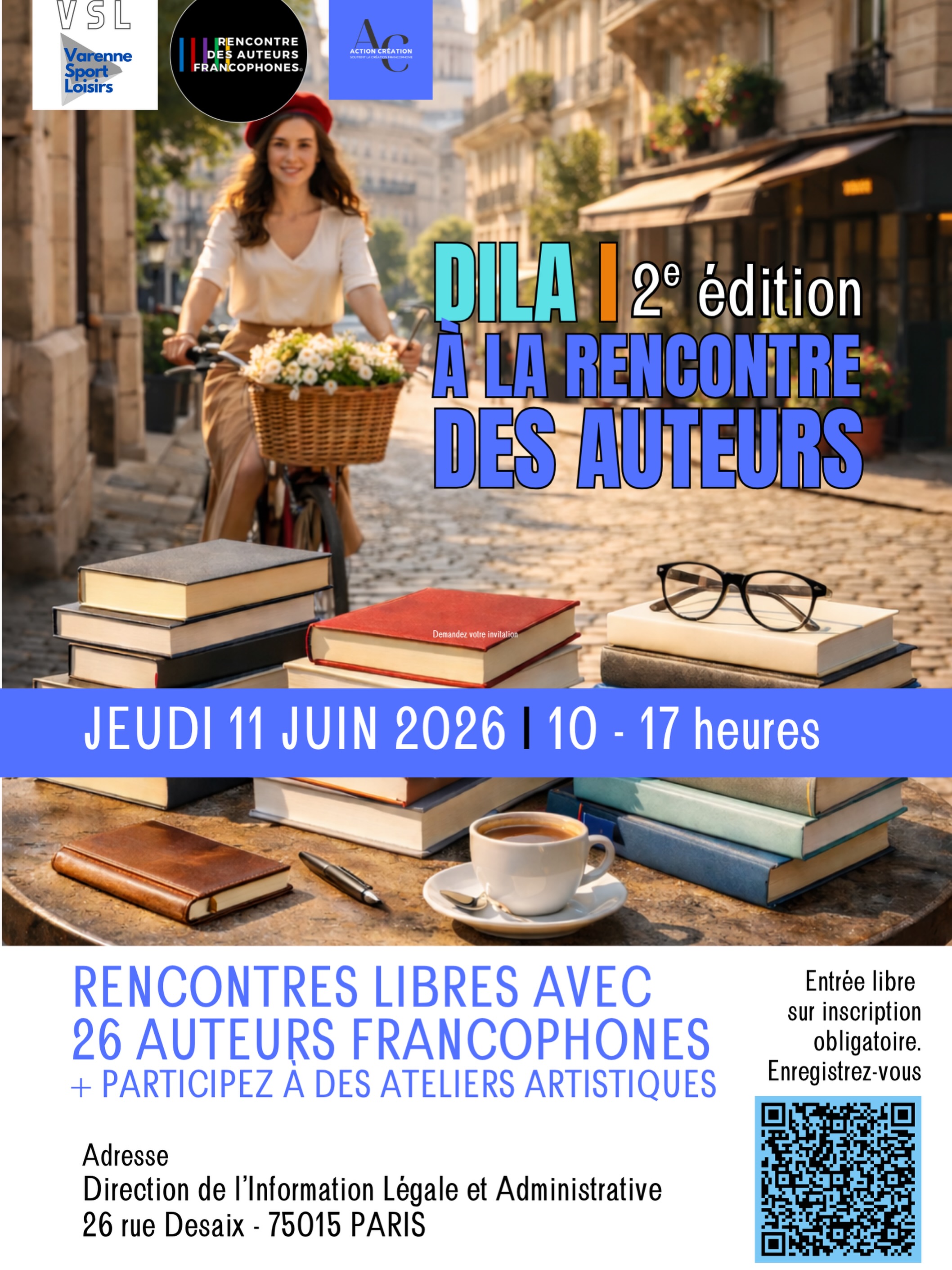 Utilisez le QRCode pour vous inscrire !
Gratuit mais inscription obligatoire… sécurité oblige !