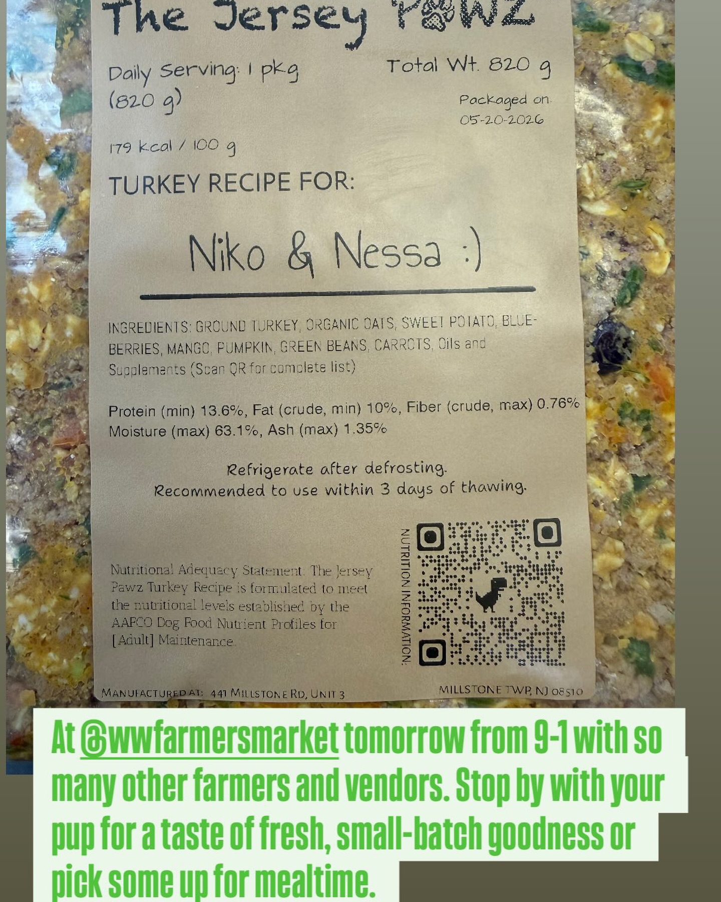 Sometimes we wish our meals looked so healthy and delicious. Fortunately we will be at the farmers market to get our own fresh goodies and hope to see you there to pick up some fresh food for your pups too. #ExtendTheirStay #SmallBatchDogFood #MadeInNewJersey #HumanGradeDogFood #FeedThemFresh