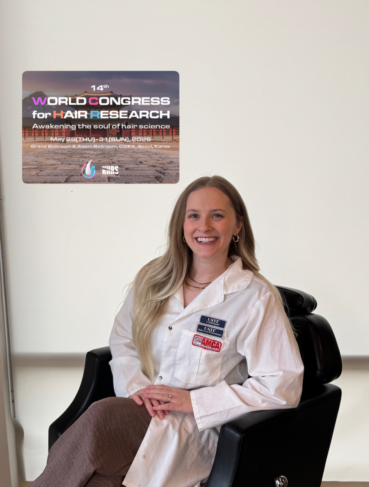 I’m currently in South Korea about to attend the 14th World Congress for Hair Research 2026! @wchrkorea_official
This whole experience still feels a little surreal to me.
And I’m very jet lagged, & bummed that my large suitcase got stuck in Seattle, but I’m excited!
As a member of the @americanhairresearchsociety American Hair Research Society, I get to spend the week surrounded by some of the world’s leading dermatologists, trichologists, hair researchers, & scientists learning about the newest hair growth research happening around the world.
And if you know me, you know this is basically my version of Disneyland.
I’m also lowkey fan-girling because I might get to meet some of my hair research idols! 🤩
What’s especially cool is that I’ll also be presenting a poster on my findings from my Trichologist’s Cheat Sheet for Hair Growth Supplements research project while I’m here ❤️🔥❤️🔥❤️🔥 (👉 comment “CHEAT SHEET” to download)
The conference itself is FULL of insanely interesting presentations and topics.
A few I’m especially excited to learn more about are:
“Trichoscopy: Essentials & Innovation”
“Hair Fiber & Scalp Health Care”
“Genetics & Pediatric Alopecia”
“Stem Cell & Niche”
“Hair Cosmeceuticals & Therapeutics”
“Image-Based Diagnostics and Innovation”
“Hair Cycle & Microenvironment”
“Hair Follicle Immunobiology”
“Regeneration, Organoids and iPS”
“Procedural Skills for Hair Restoration & Scalp Treatments”
“Innovative Therapies Using Stem Cells & Injectables”
“Pigmentation, Stress & Aging”
...just to name a few.
One of my favorite parts about experiences like this is realizing how much innovation is happening in the hair science world right now that most people never even hear about.
There’s so much research happening behind the scenes involving hair biology, scalp health, inflammation, stem cells, genetics, diagnostics, & hair restoration technologies.
And getting to learn directly from the researchers & physicians leading those conversations is incredibly inspiring.
👉 Turn my Instagram Story notifications ON if you want to follow along with the conference & all my adventures while I’m here.
#hairresearch #trichologist