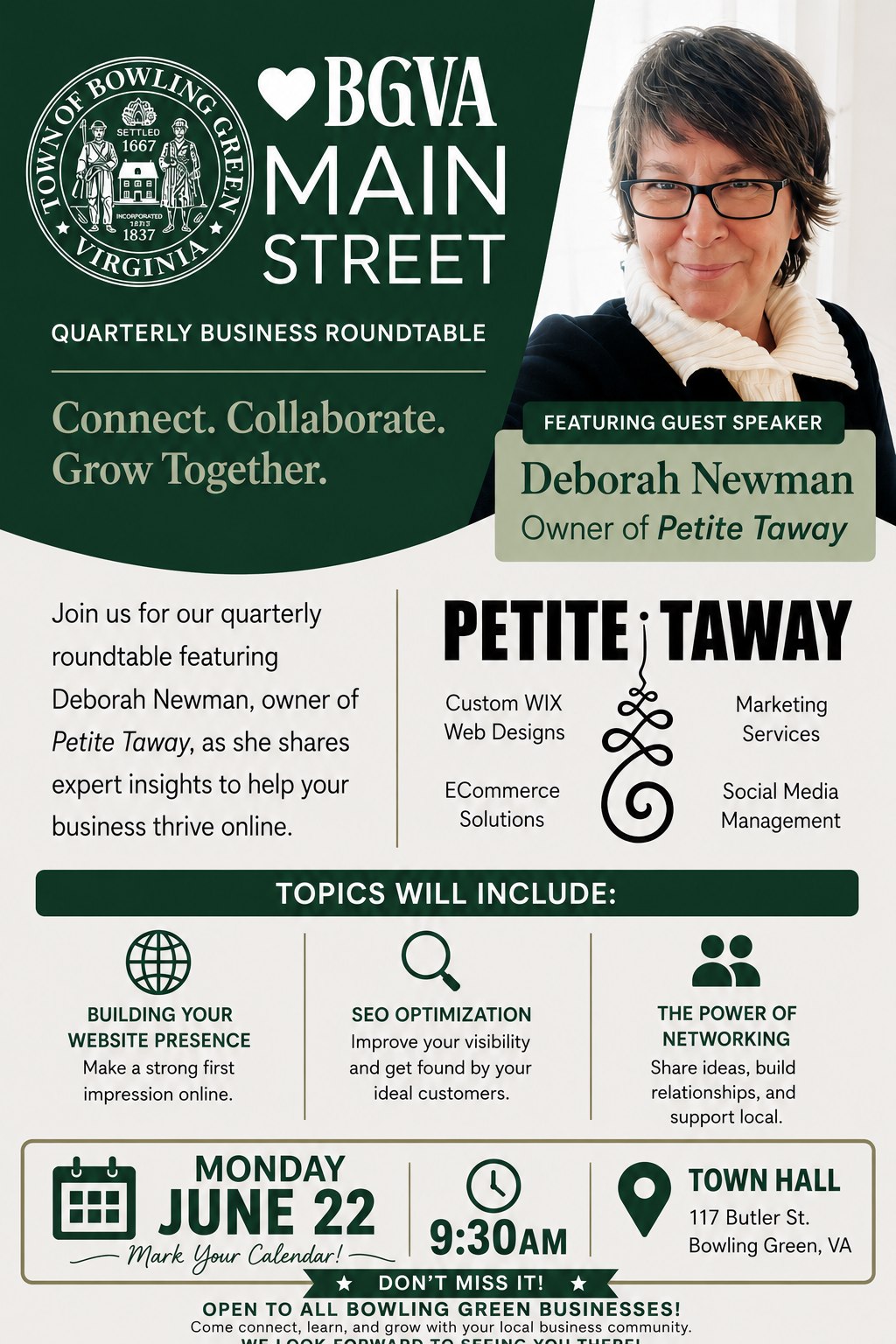 Honored to be able to speak to Bowling Green Businesses!!
#petitetaway #bowlingreenva