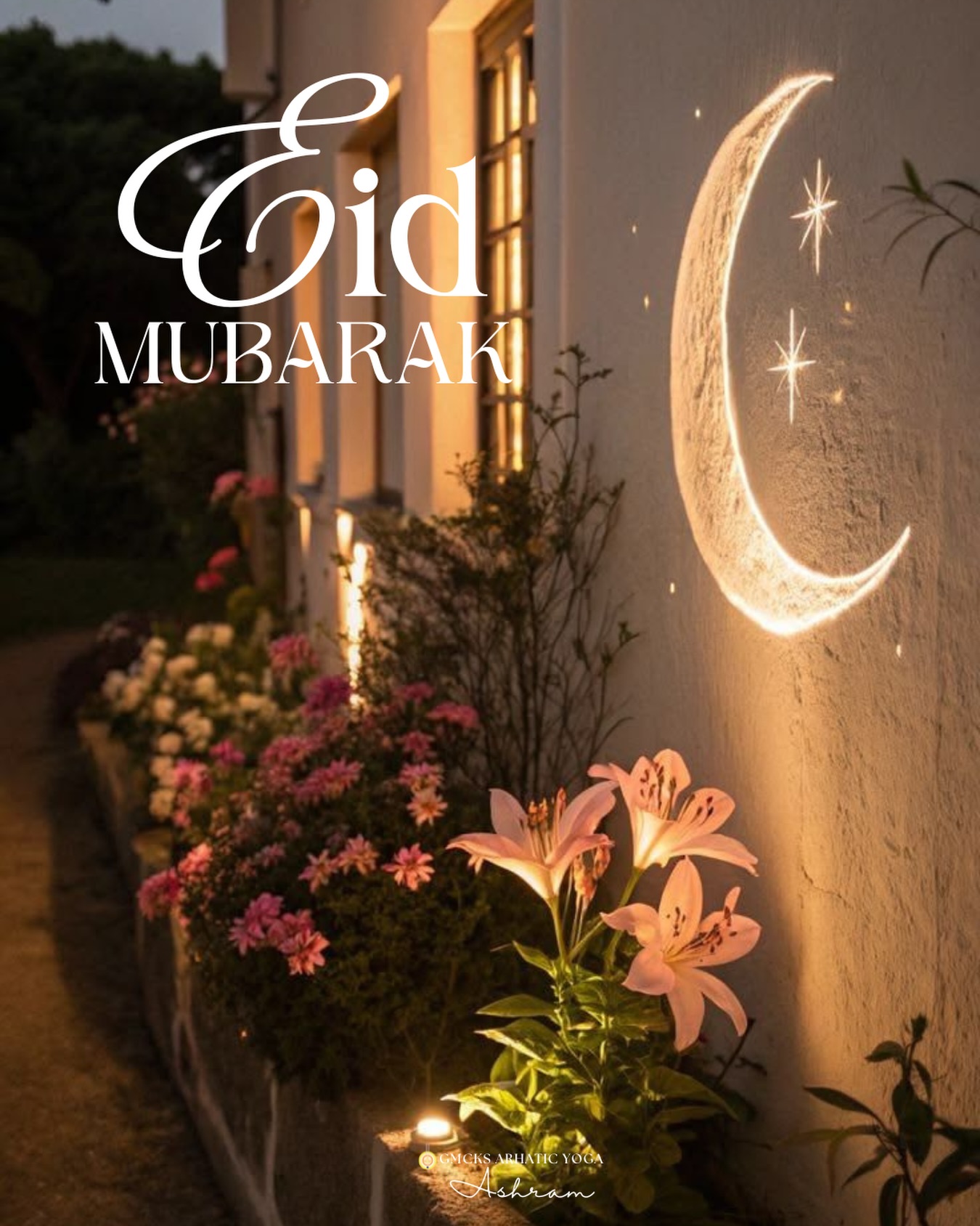 Eid Mubarak ✨🌙
May this blessed occasion of Eid bring peace to your heart, joy to your home, and abundance to your life.
May love, compassion, forgiveness, and unity shine brighter in our world today and always. 🤍
With warm wishes from the GMCKS Arhatic Yoga Ashram Team