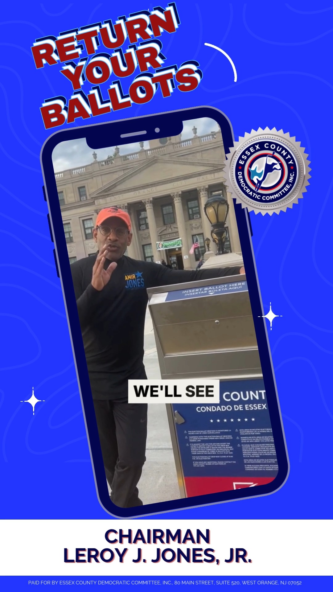 Thank you for the reminder, Chairman Jones!
Let's make sure to send in those vote-by-mail ballots today! It’s really important that everyone takes part in the primary election.
If you've returned your ballot, drop #Ivoted in the comments below. Don't be shy make it known that you are a proud voter.
Early voting is available from 10 am to 8 pm until Saturday and 10 am to 6 pm on Sunday. Election Day is Tuesday, June 2, 2026.
Let's do it, Essex Dems!
#VoteByMail #EssexCountyVotes #NJ2026Elections #EssexCountydems #VoteNow