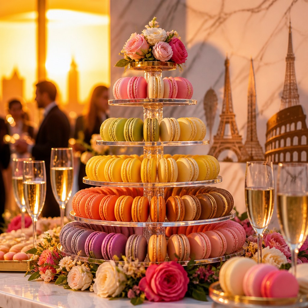 Weddings deserve a centerpiece that tastes as stunning as it looks. At Macaron Bites® we build tiered macaron dessert tables with a balanced assortment—classic Vanilla Bean and Raspberry, crowd-pleasing Salted Caramel and Chocolate Ganache, bright Lemon Curd and Pistachio, plus a seasonal signature flavor to surprise guests. Plan on 3–4 macarons per guest for dessert service or 5–6 if macarons are the main sweet; arrange flavors by color and intensity—light citrus and floral at the top, richer chocolates and caramels toward the base—to guide the palate through each bite. We guarantee consistent texture, perfect shells, and show-stopping visuals so your wedding display becomes the photo-worthy focal point. Tell us your guest count and theme and we’ll create a custom assortment and shipping plan. Link in bio to explore our Wedding Collections and place your order. ✨💍🥐🍰 #MacaronBites #WeddingDesserts #DessertTable #WeddingSweets #FrenchMacarons #WeddingPlanning #EventCatering #BridalShower