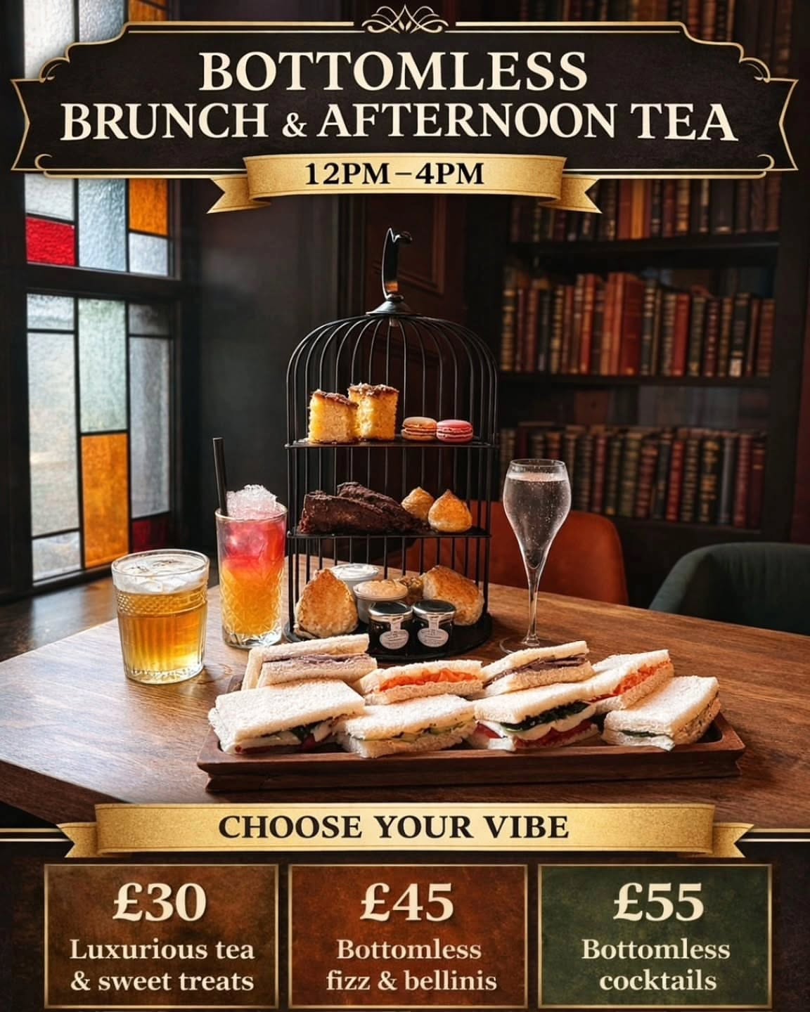 š„ Bottomless Brunch & Afternoon Tea
Every Saturday š 12pmā4pm (2hr sessions)
Choose your vibe š
š« Ā£30 ā Luxurious tea & sweet treats
š„ Ā£45 ā Bottomless fizz & bellinis
šø Ā£55 ā Bottomless cocktails
Indulge in elegant finger sandwiches, warm scones, macarons, sponge cake & more⦠all while the drinks keep flowing š°āØ not a sweet tooth? change up classic afternoon tea to 3 small plates from our menu!
Birthdays. Catch-ups. Hen dos. āJust because.ā
This is your sign to book the table.
š Every Saturday
š² Reserve now ā spaces fill fast.
#TheStudyRoom #BottomlessBrunch #AfternoonTea #Lancaster #lancastergastropub