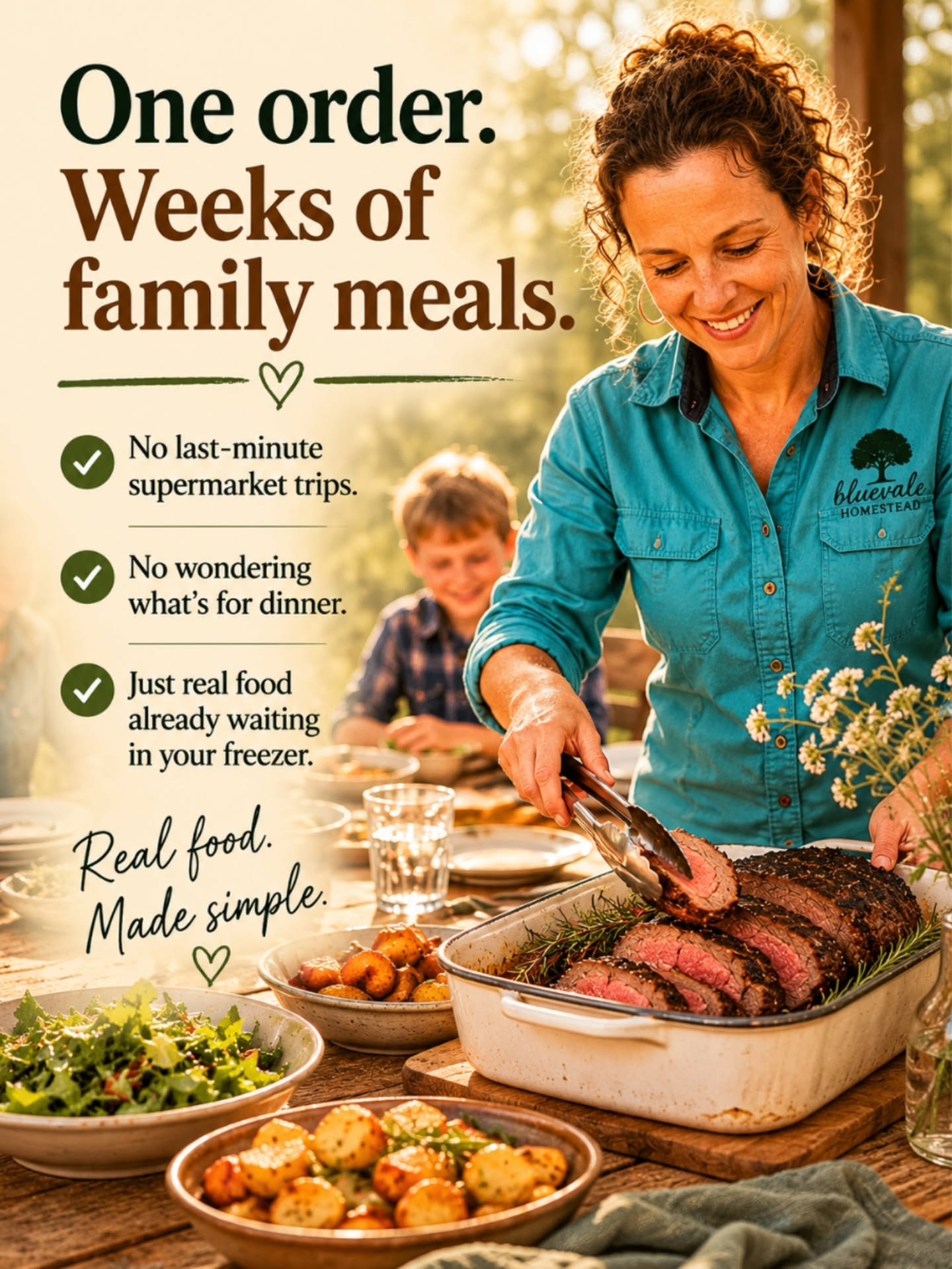 How much easier would dinner be if you already knew what was in the freezer?
No last-minute supermarket trips. No wondering what's for dinner. No scrambling for a meal at 5pm.
Just real food, ready when your family needs it.
That's why our beef boxes aren't just about buying meat.
They're about making family meals simpler, reducing the mental load, and filling your freezer with food you can feel good about serving.
From a 10kg box through to a whole beast, there's an option to suit every family.
#bluevalehomestead #realfoodmadesimple #familymeals #freezerstocked #grassfedbeef