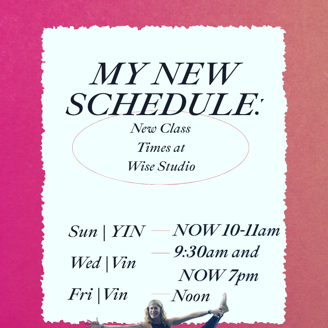 Big news! ✨
My schedule at Wise Studio is shifting, and I’m excited to share all the times we have to practice together each week.
🧘♀️ Sunday YIN is NOW 10–11am 🕙
🔥 Wednesday Vinyasa is now offered at BOTH 9:30am and NOW 7pm 🕖
☀️ Friday Vinyasa remains at Noon
Whether you're looking to slow down, build strength, find balance, or simply carve out time for yourself, I'm here for you!
I’m grateful for this amazing community and can't wait to see you on the mat. 💛
#Yoga425 #WiseStudio #YogaCommunity #VinyasaYoga #YinYoga #MindfulMovement See less