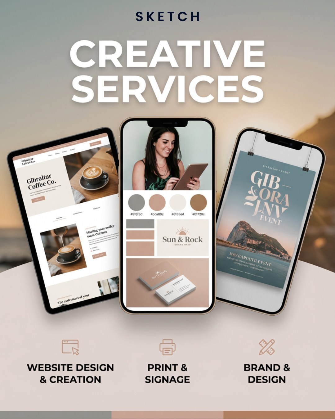 Creative that connects.
From website design and branding to print and signage, we bring ideas to life in a way that’s not only visually strong, but strategically aligned with your business goals.
Every touchpoint matters and we make sure they all work together.
Because great design isn’t just seen… it’s remembered.
#CreativeServices #BrandDesign #WebsiteDesign #PrintDesign #GibraltarBusiness #SketchMarketing