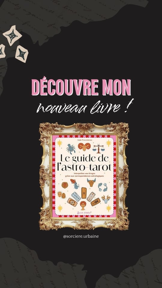 | Découvre l’astro-tarot |
Dans mon nouveau livre, Le Guide de l’astro-tarot, je te partage mon amour pour ces deux disciplines : l’astrologie et le tarot.
À l’intérieur, tu trouveras :
💫Les correspondances astrologiques des 78 arcanes du Tarot Rider Waite Smith
💫Un rappel des énergies des 78 arcanes
💫Des tirages astro à tester avec ton jeu
💫Mes conseils et méthodes pour introduire l’astro-tarot dans ta pratique
💫Ma méthode complète pour créer ton propre Tarot Thème : l’analyse de ton ciel de naissance au regard du tarot
➡️ Depuis 6 ans maintenant, j’enseigne le tarot, l’astro-tarot et je m’en inspire dans ma pratique, et dans mon activité. Pendant des années j’ai proposé des analyses de Tarot Thèmes, de Portraits astro-tarot, d’astro-guidance.
🔥 Aujourd’hui je te livre mes connaissances et mes secrets sur cette discipline pour te l’approprier et en faire un véritable allié dans la découverte de toi-même.
🔥💫➡️ Le guide de l'astro-tarot aux éditions @secretdetoileseditions est disponible sur leur site et en librairie : Fnac, Cultura, Amazon et chez ton libraire