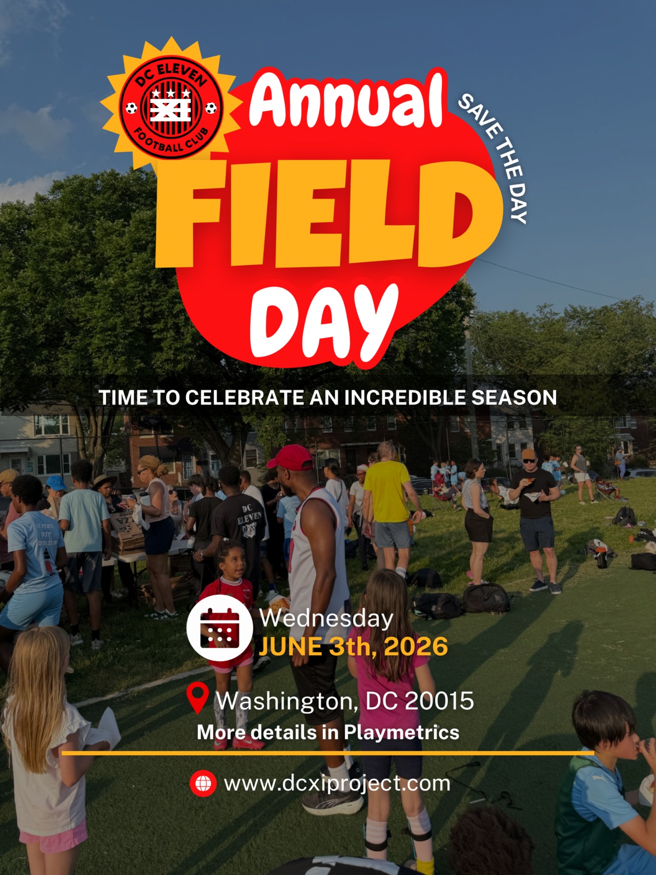 To our players, coaches, and parents: Let’s celebrate YOU! 👏👏
ㅤ
An incredible soccer season is in the books, and summer is officially rolling in. We couldn't let the season end without throwing a massive celebration for the people who make this club so special.
ㅤ
Our Annual Field Day is our way of saying thank you for the endless dedication, the early morning drives, and the unmatched support on the sidelines. Join us for an exclusive afternoon of games, great music, endless snacks, and plenty of pizza.
ㅤ
📌 Logistics Note: Location, date, and time details have been sent directly to your internal parent portals and group chats!
ㅤ
#Gratitude #DCXIAcademy #YouthSports #SoccerMom #SoccerDad #FieldDayCelebration #SummerFun