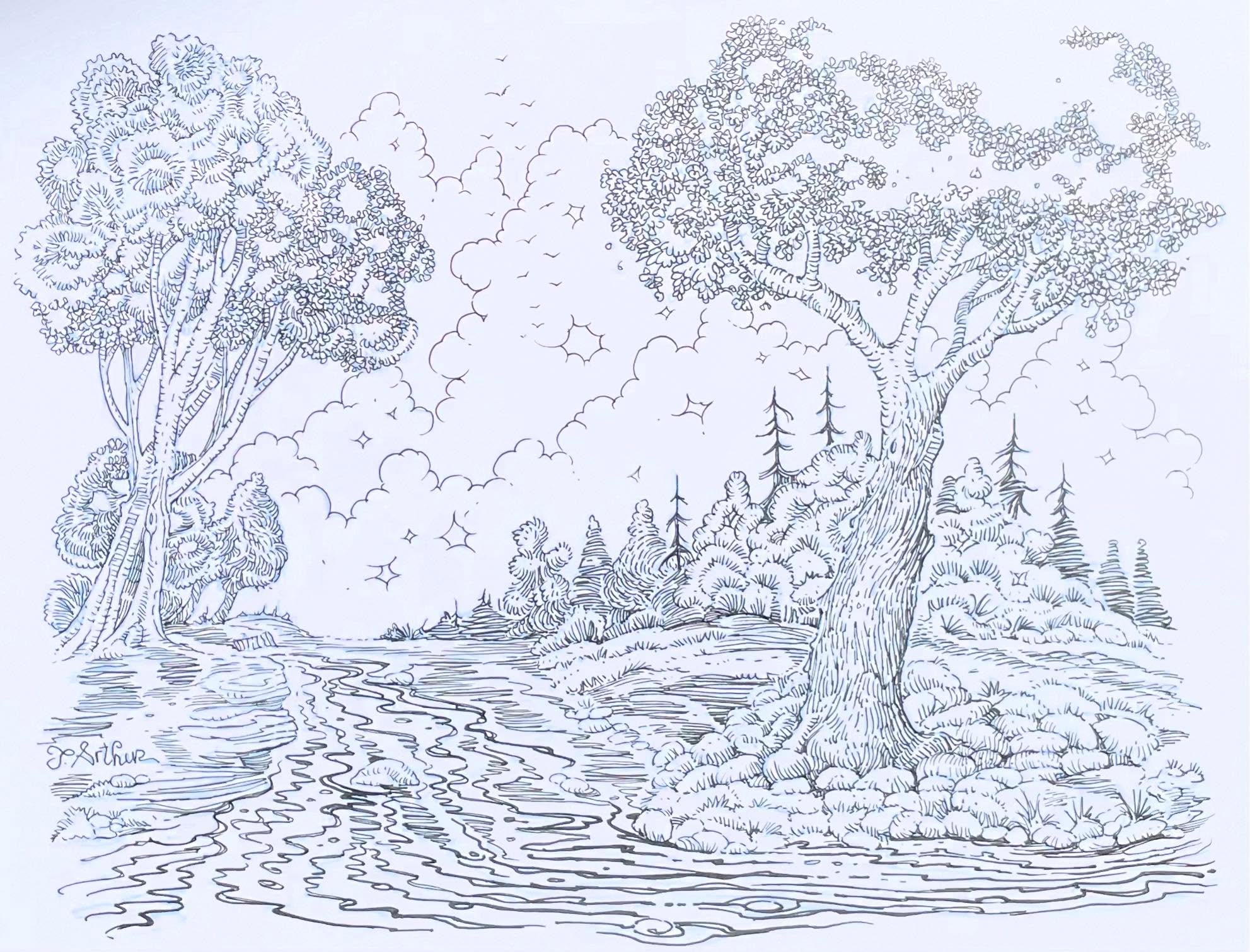 “Meadow Creek” John Arthur’s latest pen and ink landscape. Artist’s Proofs available next week. Only at Mystwood Gallery!
#illustartion#art#landscapes#shopsmall#gallery