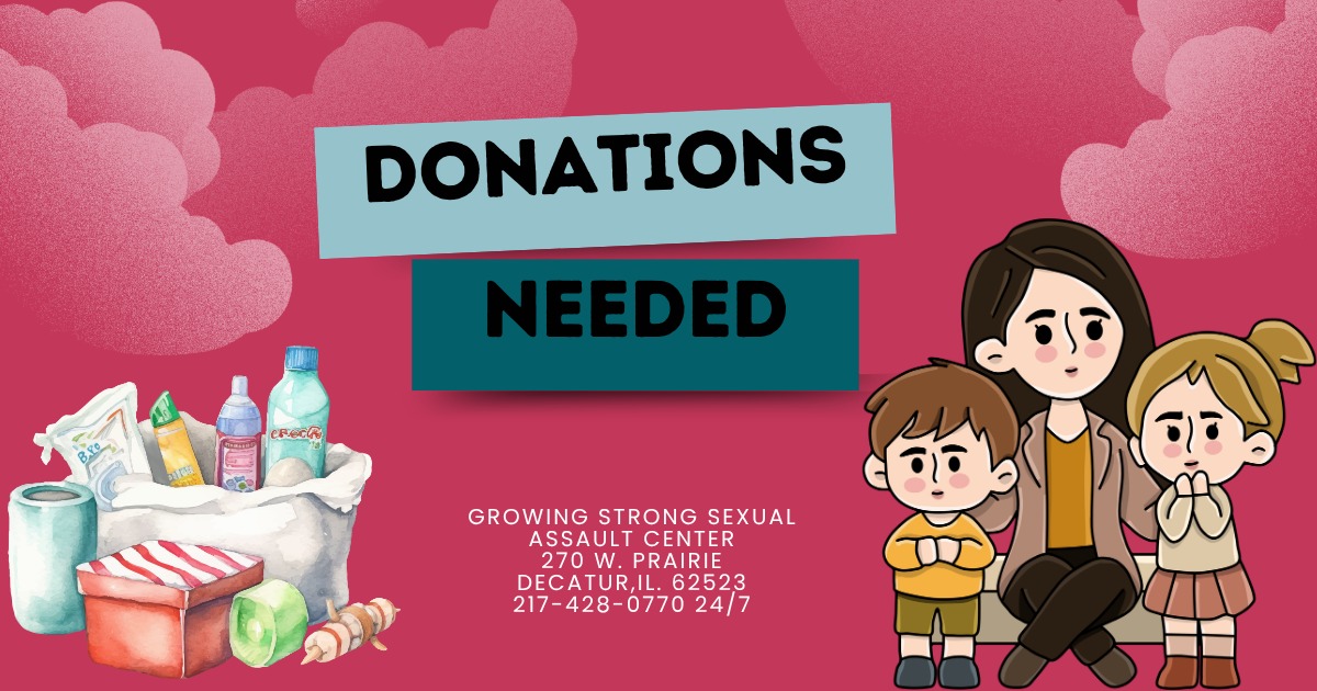 Hygiene Supplies Needed – You Can Help Restore Dignity
At Growing Strong, we are currently seeking donations of hygiene supplies for the individuals and families we serve. These basic items are often some of the hardest to access during times of crisis, but they make a huge difference in comfort, dignity, and wellbeing.
Items needed include:
• Shampoo & conditioner
• Body wash & bar soap
• Toothbrushes & toothpaste
• Deodorant
• Feminine hygiene products
• Lotion & lip balm
• Razors & shaving cream
• Travel-size hygiene items
Every donation, big or small, helps someone feel clean, confident, and cared for during a difficult time. Contact us for more information on how to give. 217-428-0770