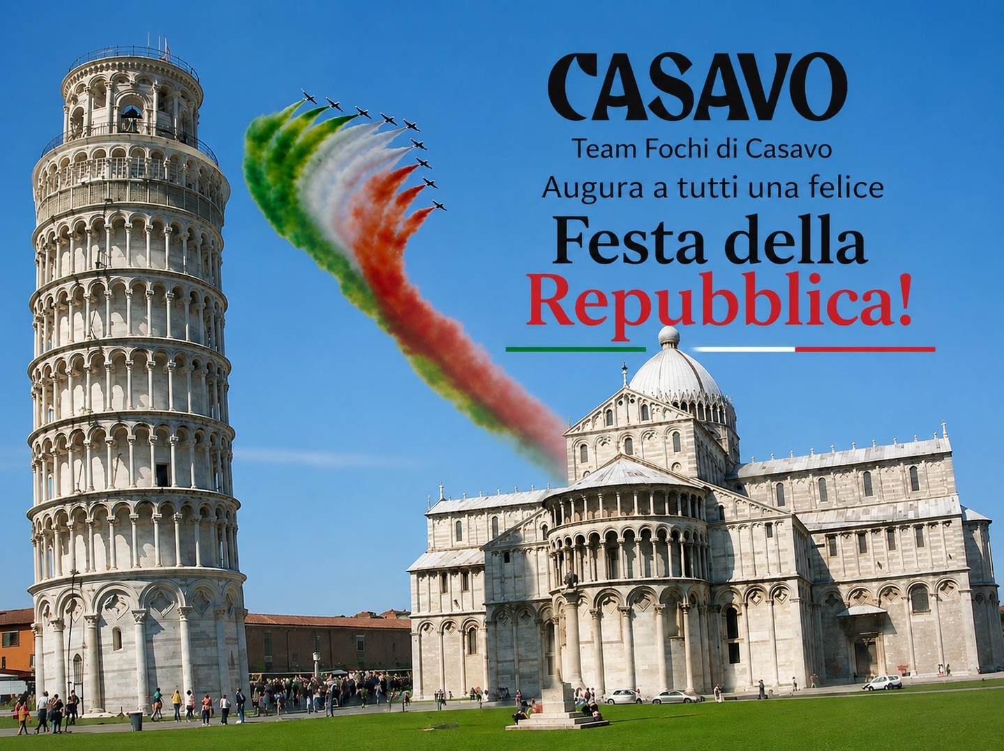 Ci sono luoghi che rappresentano un territorio.
E poi ci sono luoghi che rappresentano un intero Paese.
Oggi celebriamo la Festa della Repubblica con l'orgoglio di vivere e lavorare in una città che ogni giorno mostra al mondo uno dei simboli più iconici d'Italia. 🇮🇹
A tutti voi, clienti, amici e famiglie, auguriamo una splendida giornata all'insegna dei valori che ci uniscono: libertà, impegno, rispetto e amore per il nostro Paese.
Buona Festa della Repubblica da tutto il Team Fochi di Casavo! ❤️🤍💚
#FestadellaRepubblica #2Giugno #Pisa #PiazzaDeiMiracoli #Italia #TeamFochi #Casavo #OrgoglioItaliano #PisaCity #RealEstate