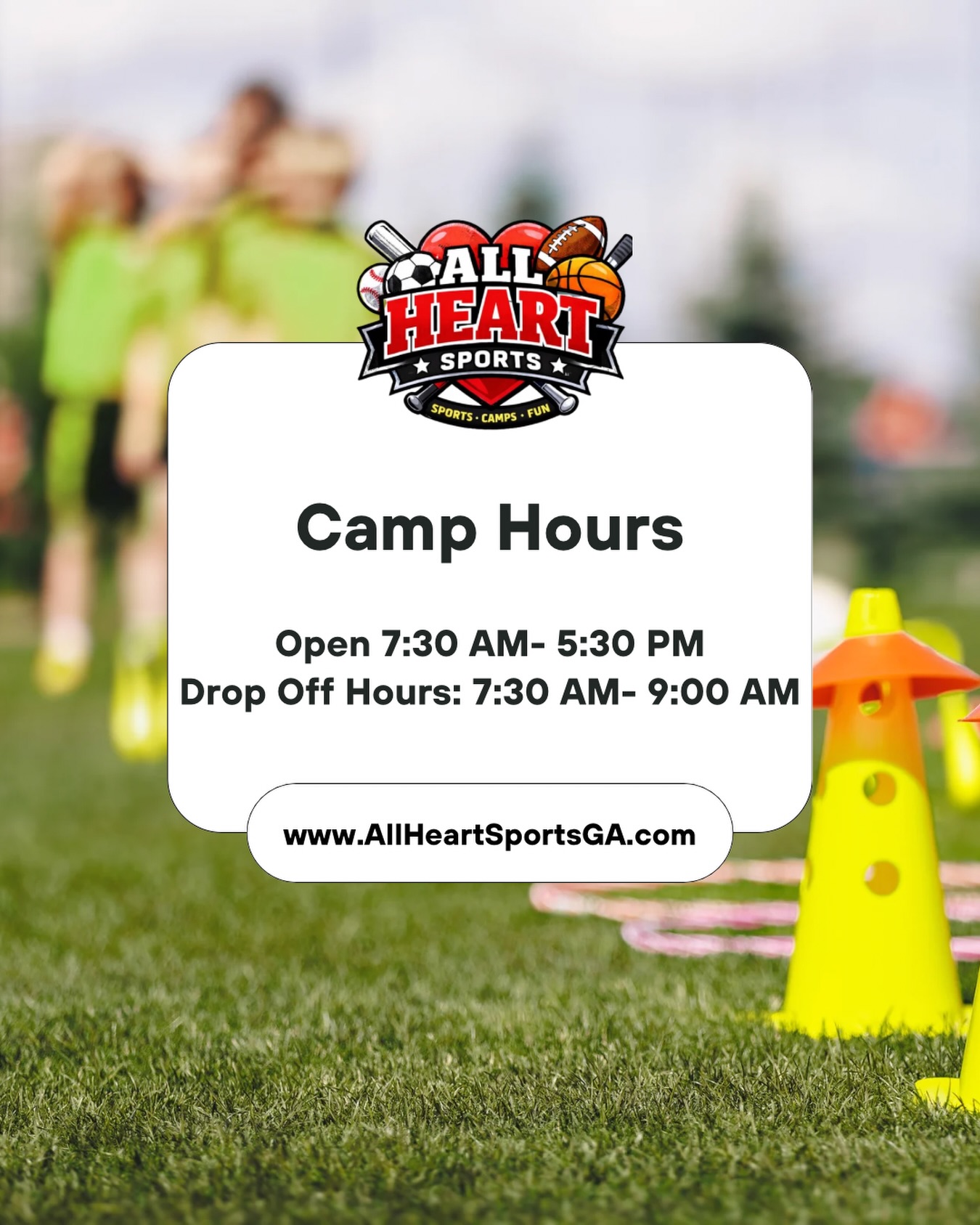 โฝ๏ธ๐๐ SUMMER CAMP STARTS MONDAY! ๐๐โฝ๏ธ
Need summer childcare with flexible hours? Weโve got you covered!
โฐ Camp Open: 7:30 AM โ 5:30 PM
๐ Drop-Off: 7:30 AM โ 9:00 AM
Your child will enjoy:
๐ Sports & Games
๐ค Team Building
โ๏ธ Outdoor Fun
๐ Themed Activities
๐
New Friendships
Whether youโre joining us for one week or the entire summer, weโre ready for an amazing season!
๐ All Heart Sports Summer Camp
๐ป AllHeartSportsGA.com
#AllHeartSports #SummerCamp2026 #SportsCamp #MariettaGA #KidsActivities