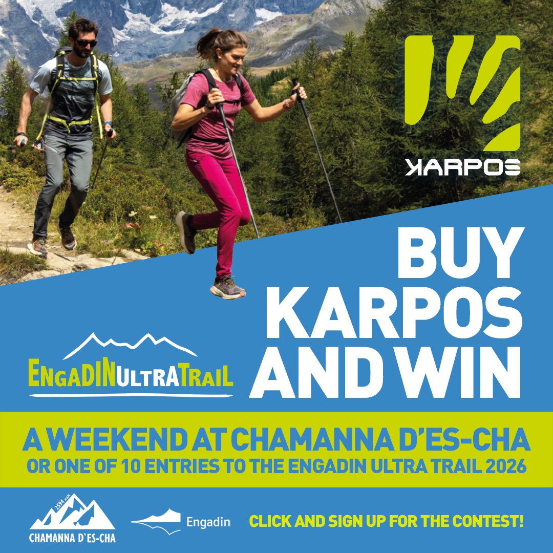 🏔 𝗚𝗲𝘄𝗶𝗻𝗻𝗲 𝗺𝗶𝘁 @karpos 𝗯𝗲𝗶𝗺 @engadinultratrail 🏃♂️🏃♀️
Sichere dir die Chance auf ein Wochenende im Engadin am 12. und 13. September 2026:
👉 Ein Wochenende im Oberengadin mit @juleshenrigabioud, Trail-Profi und Wanderführer, mit geführter Tour und individuellem Coaching in den Bergen
🏨 1 Übernachtung für 2 Personen in der @chamanna_escha (Halbpension inklusive)
🎟️ Zusätzlich nimmst du an der Verlosung einer kostenlosen Startnummer für den Engadin Ultra Trail 2026 teil.
📅 Anmeldeschluss für die Startnummer-Verlosung: 30. Juni 2026
🎁 Verlosung des Wochenendes: 31. Juli 2026
👉 Jetzt mitmachen – Link in Bio oder direkt: https://newrocksport.ch/de/karpos-weekend/
🍀 Viel Glück!
@newrocksport #engadinultratrail #wettbewerb #trailrunning