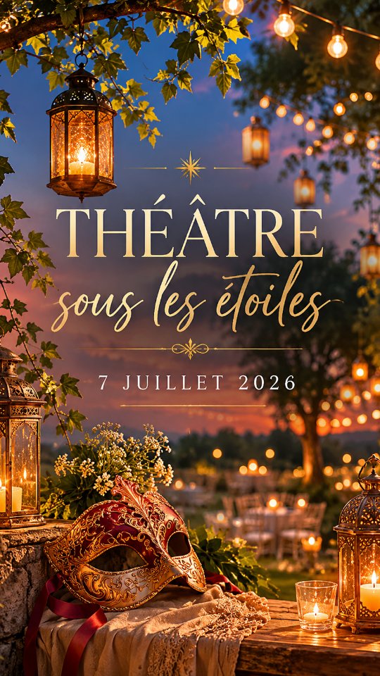 🎭 Cet été, le théâtre s’invite sous les étoiles…
Le temps d’une soirée, le parc de La Villaumaire se transforme en scène à ciel ouvert. Guirlandes lumineuses, pique-nique dans l’herbe, douceur d’un soir d’été… puis les premiers éclats de voix d’une comédie italienne pleine de vie et de malice.
Le 7 juillet 2026, venez découvrir Barouf à Chioggia de Carlo Goldoni, interprété par la compagnie Les Colibris en Scène.
🌿 Ouverture du parc dès 18h30
🥂 Pique-nique & ambiance lounge
🎭 Théâtre en plein air à 20h30
⚠️ Réservation obligatoire – places limitées
Qui viendrait vivre une soirée comme celle-ci ? ✨
#théâtre #chateau #goldoni #sortirentouraine #chinon