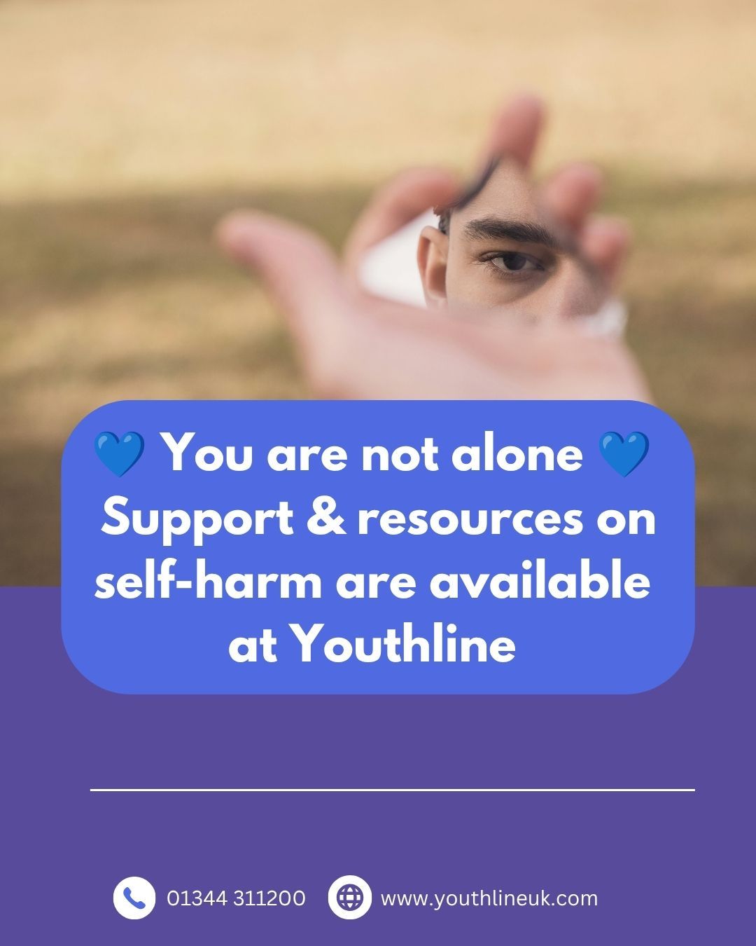 Self-harm can feel isolating, but you are not alone.
Many people use self-harm as a way of coping with difficult thoughts, feelings or situations. Whilst it may feel hard to talk about, support is available and recovery is possible.
On our website, you'll find information, resources and support services that may help you or someone you care about better understand self-harm and access the right support.
💙 You don't have to face this on your own.
Visit our website to find out more. www.youthlineuk.com
#SelfHarmAwareness #MentalHealthSupport #Youthline #YouAreNotAlone #Bracknell