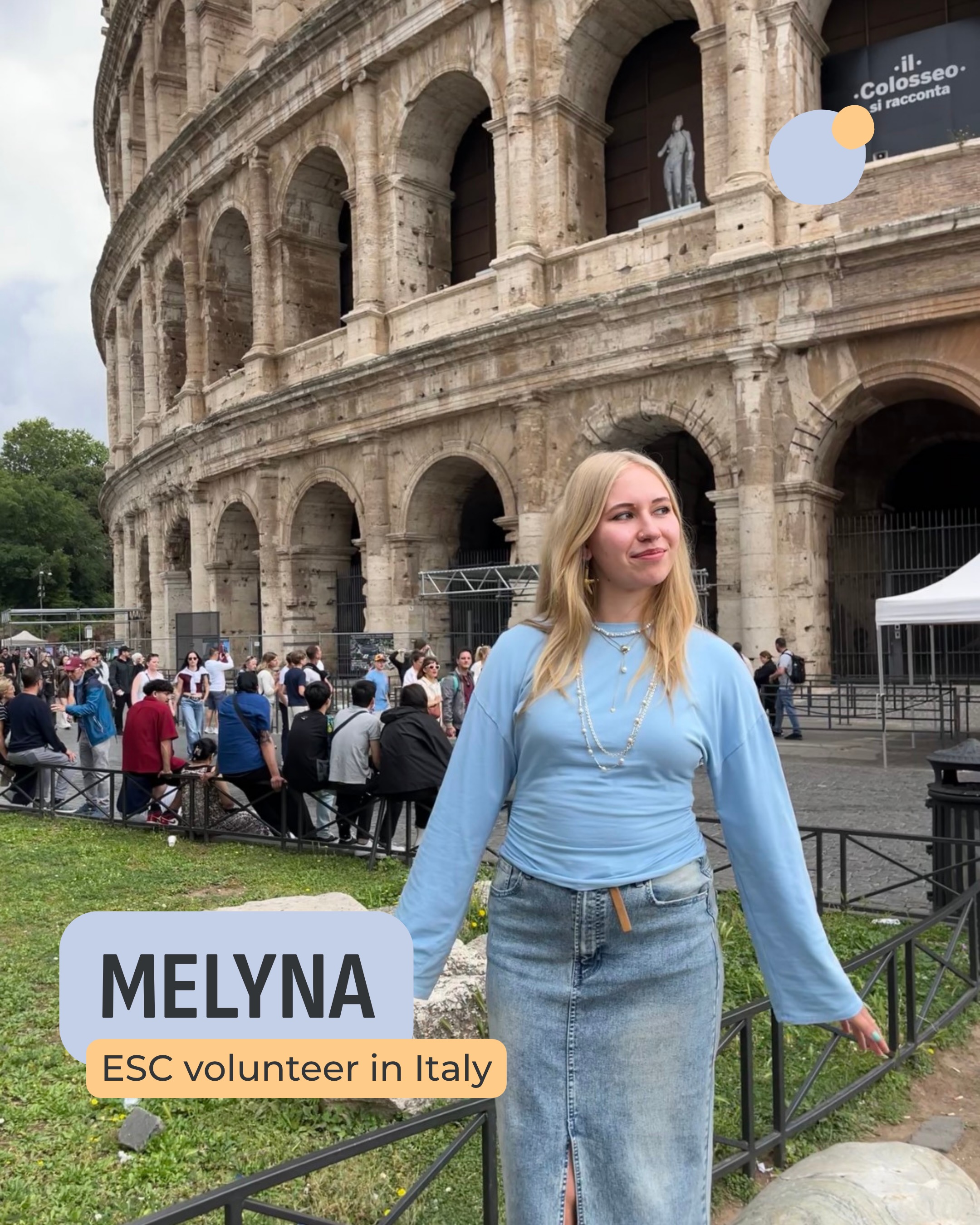 Ciao, ma olen Melyna 👋🏼
Viimased 2 kuud olen veetnud Itaalias vabatahtlikuna YMCA Siderno noorteorganisatsioonis. Ma abistan neid kommmunikatsiooni tiimis uue veebilehe loomise ja sotsiaalmeediaga. See on minu jaoks imeline võimalus, sest olen õppinud varasemalt visuaalmeediat kui ka digitootedisaini.
Töötamine Itaalia kultuuris on täiesti teistsugune ja lõbus, siin olles olen õppinud iseseisvalt elama ja ka traditsioonilisi roogasid valmistama 🍝
See kogemus siin on mind arendanud inimesena ja silmaringi laiendanud tänu kultuurierinevustele 🇮🇹 mille üle olen ülimalt tänulik 🌍
_____
Ciao, my name is Melyna 👋🏼
For the past 2 month’s I’ve spent as a volunteer in YMCA Sidernos youth organization. I take part in their communication team by helping them create a new website and creating social media content. This is an amazing opportunity for me, beacuse I have perviously studied visual media and digital product design.
Working in an Italian culture is completely different and exciting, being here I have learned to live independently and cook traditional dishes 🍝
This experience has shaped me as a person and opened my eyes to so much thanks to cultural differences 🇮🇹 which I am beyond grateful for 🌍
#esc #europeansolidaritycorps @euroopanoored.eu