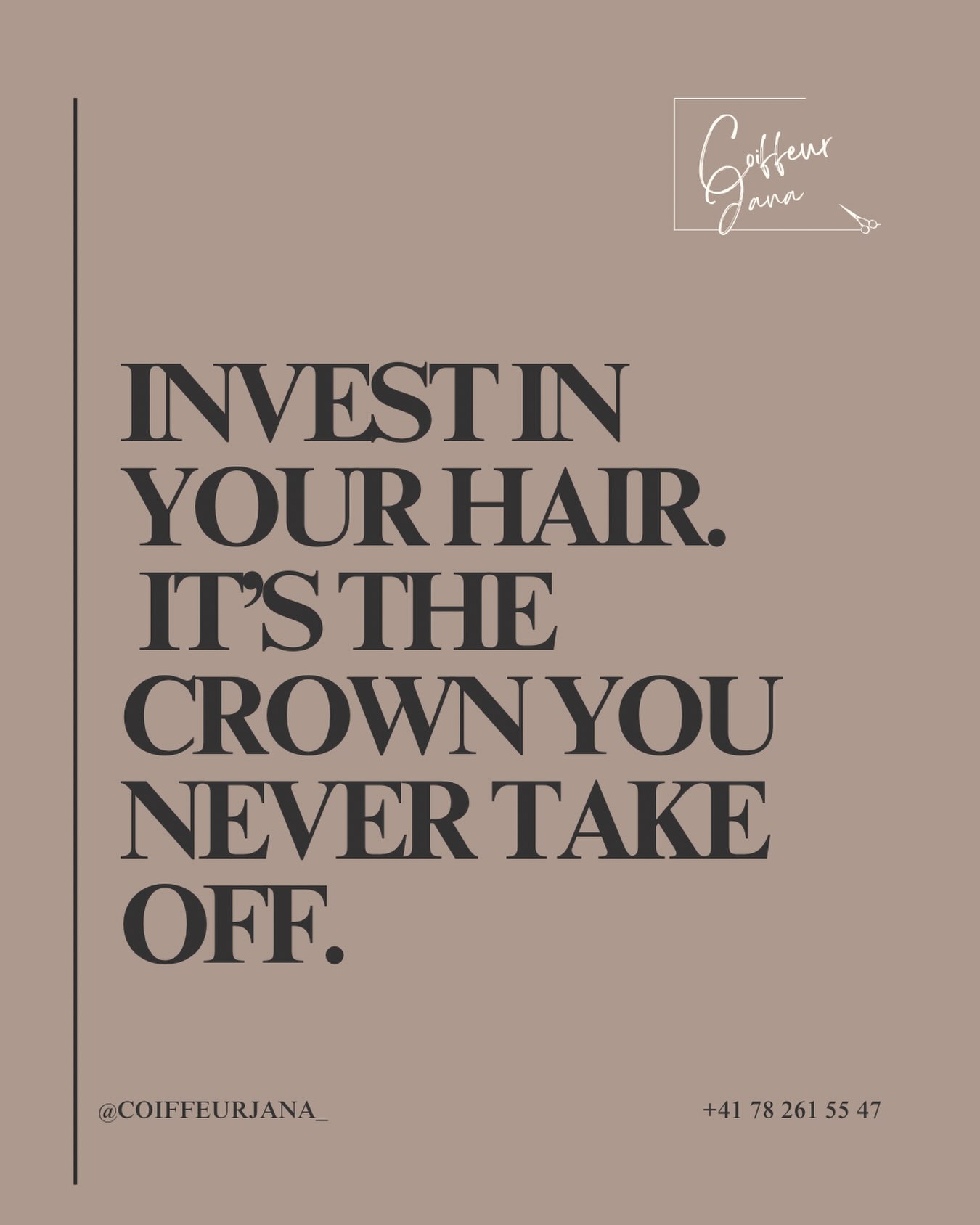 ✨ Investition in dein Haar bedeutet Investition in dein Selbstbewusstsein. ✨
Gesundes, gepflegtes Haar begleitet dich jeden Tag – und genau deshalb lohnt es sich, ihm die Aufmerksamkeit zu schenken, die es verdient. 🤍
📩 @coiffeurjana_
🌐 www.coiffeurjana.ch
📞 +41 78 261 55 47
#coiffeurjana #schmitten # schweiz #haarliebe #goodhairday