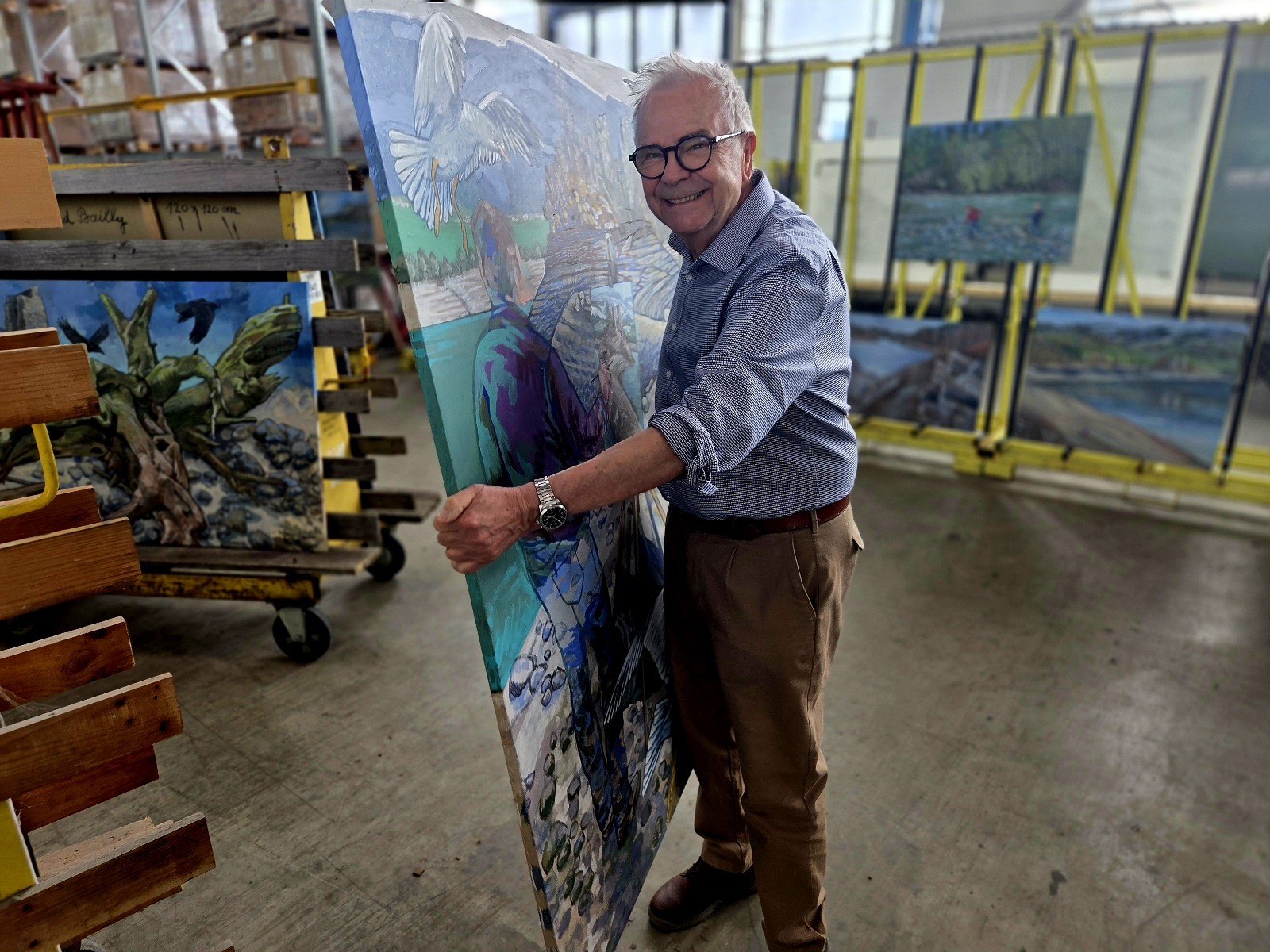 A Fribourg, Bernard Bailly est dans la filiation directe de "l’école des peintres du Château de Gruyères", Bovy, Menn, Corot, Baud-Bovy et successeur des peintres paysagistes fribourgeois formés au Technicum de Fribourg par Hodler de 1896 à 1899. A noter que les peintres de cette école fribourgeoise de peinture ont été, comme lui, élèves et pour la plupart enseignants au Collège Saint-Michel. Photo Serge de Muller
Glas Trösch à Bulle, week-end de l'Ascensssion 2026