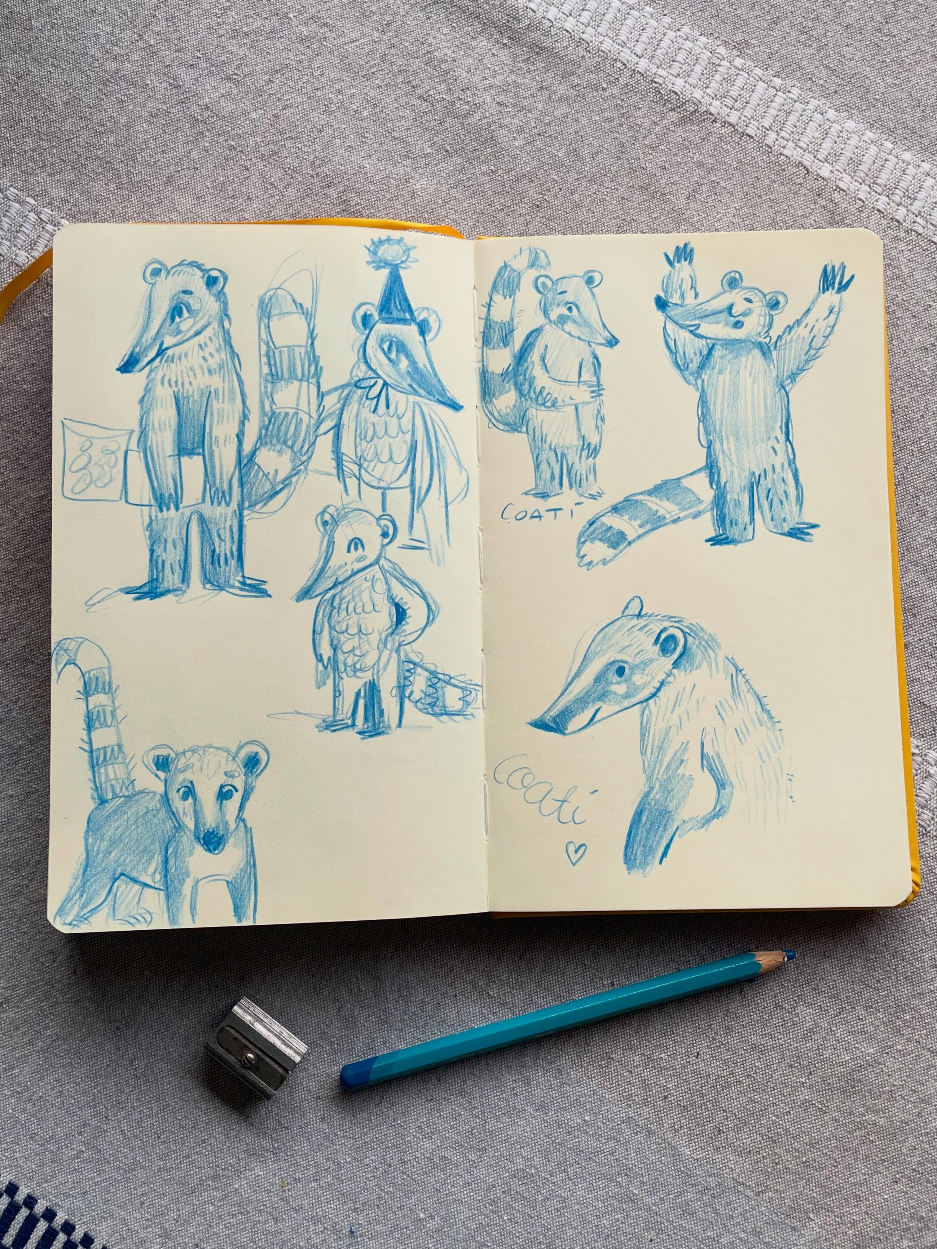 Animalitos 🐌🐞🐈🐆
Drawing animal characters is kinda hard for me still 🙃.
But drawing my favorite ones was fun. 😍
For example Coatí that I didn’t even
know exist until recently.
They are so cool & sneaky &
have big personalities!
#animalcharacterdesign #animalsketches #animalcharacter #childrensbookillustrator