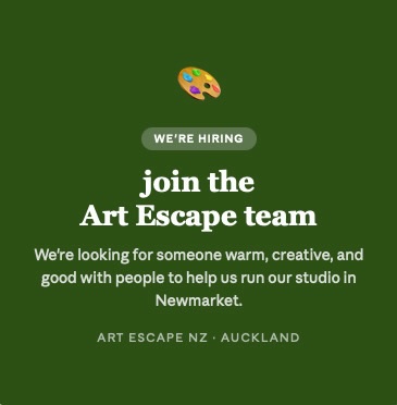 CLOSED
We’re hiring!!
Apply now via link in bio 🎨
#artescapenz #nz #newmarket #hiring