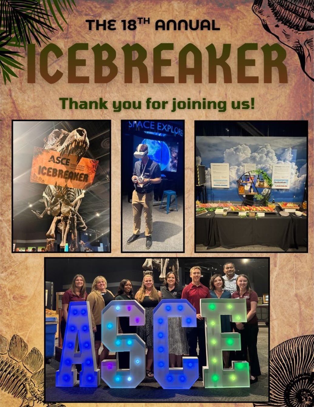 The ASCE East Central Branch had a blast at least week’s 18th Annual Icebreaker Event! With over 300 attendees, 41 sponsors, 4 local agencies, and 6 professional societies, the event was a great chance for members to network, enjoy great food and drinks, and hopefully learn something new! This year’s event raised over $6000 to support the ECB scholarship and education outreach funds, which go right back to our local community in the form of scholarships for UCF and ERAU students and K-12 outreach. A HUGE thank you to all of our event sponsors, participating organizations, and the planning committee who make this event possible every year.
#asce #asceecb #networking