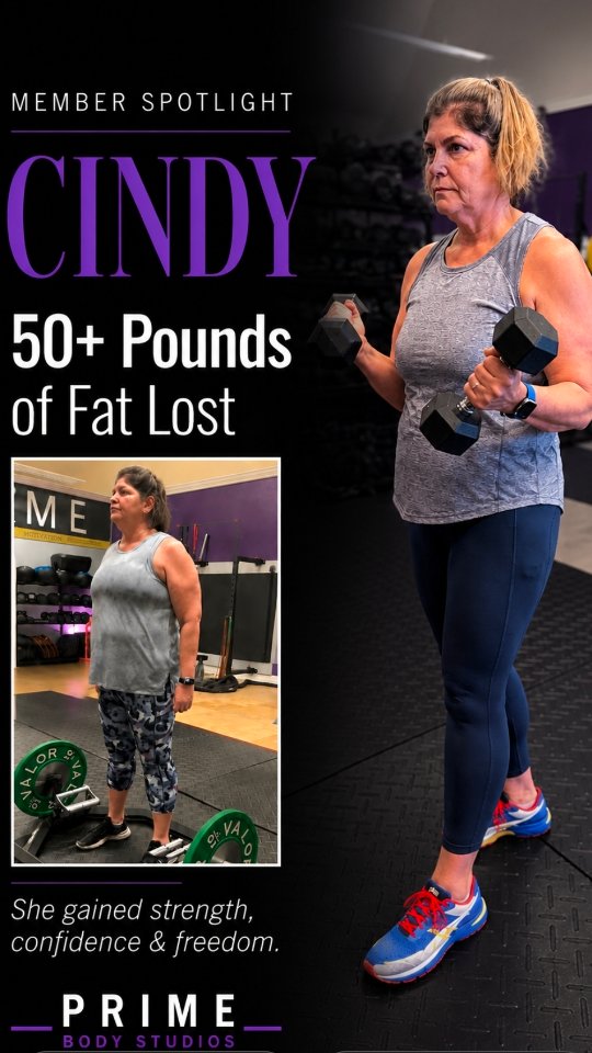 ✨ TRANSFORMATION TUESDAY ✨
Cindy didn't just lose 50+ pounds. Real people. Real results.
She gained strength. She gained confidence. She gained freedom.
What makes Cindy's transformation even more inspiring is how seriously she committed to the process. Through personal training, small group strength training classes, and nutrition coaching with Coach Faith, she showed up consistently and trusted the plan.
There were no shortcuts. No magic pills. No quick fixes.
Just hard work, commitment, coaching, and a willingness to keep going.
The most inspiring part of Cindy's journey isn't just the weight she lost—it's the life she gained along the way.
More energy. More strength. More confidence. More belief in herself.
This transformation is a testament to what can happen when a client is willing to put in the work and a coach is committed to guiding them every step of the way.
Congratulations to both Cindy and Coach Faith on this incredible accomplishment. We are so proud of you both and honored to be part of this journey. 💜
Drop Cindy and Coach Faith some love in the comments! 🎉👏💜
DM Us to start your transformation today!
@Primebodystudios
#tuesdaytransformation #antiaging #trending
#menopause #fatlosstips