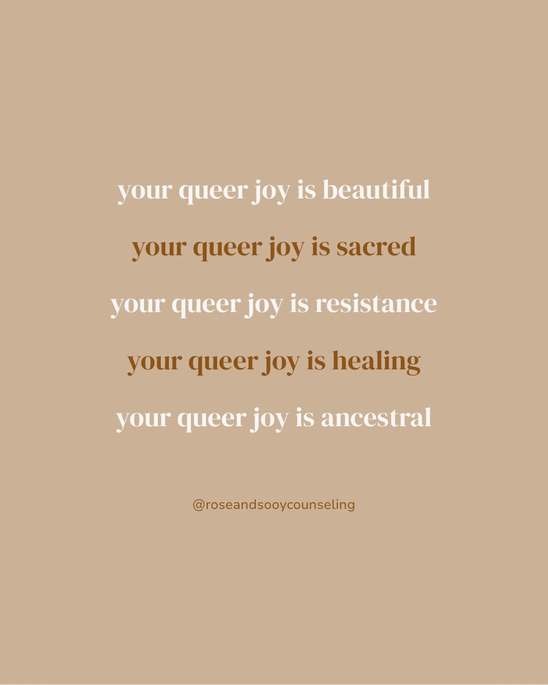 Your queer joy is seen and celebrated here 🌈✨
#queertherapist #lgbtqiaplus #pridemonth #queerjoy #loveislove
